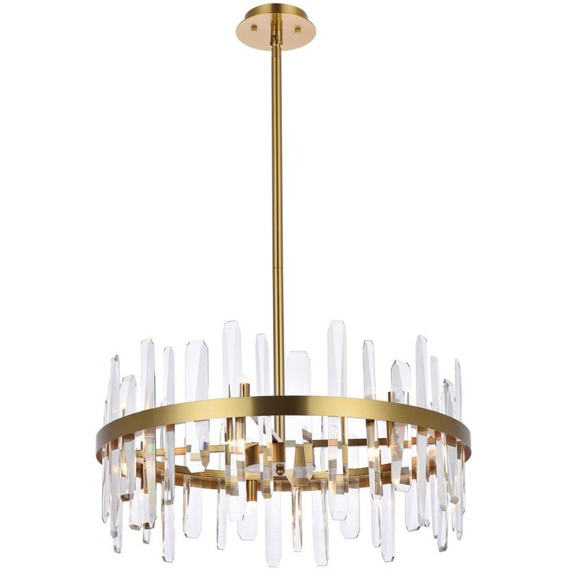 Serena 14 Light 25 inch Satin Gold Pendant Ceiling Light