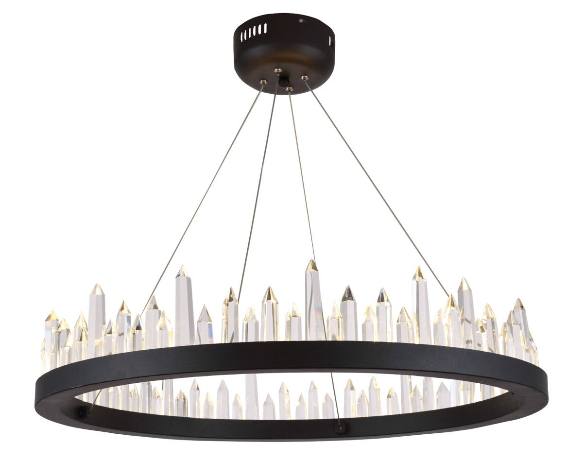 Malta LED 26 inch Satin Dark Grey Chandelier Ceiling Light, Urban Classic