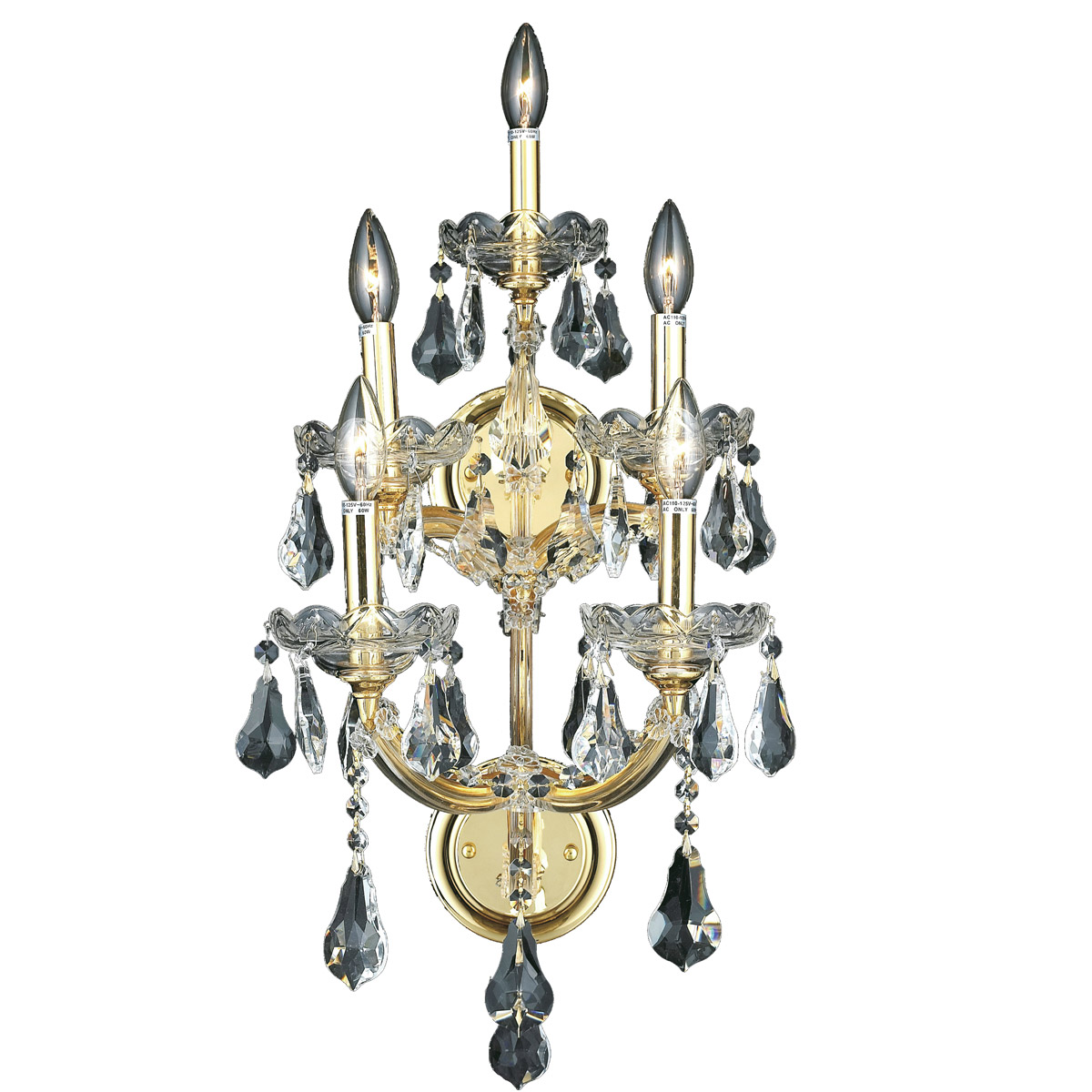 Maria Theresa 5 Light 12 inch Gold Wall Sconce Wall Light in Clear