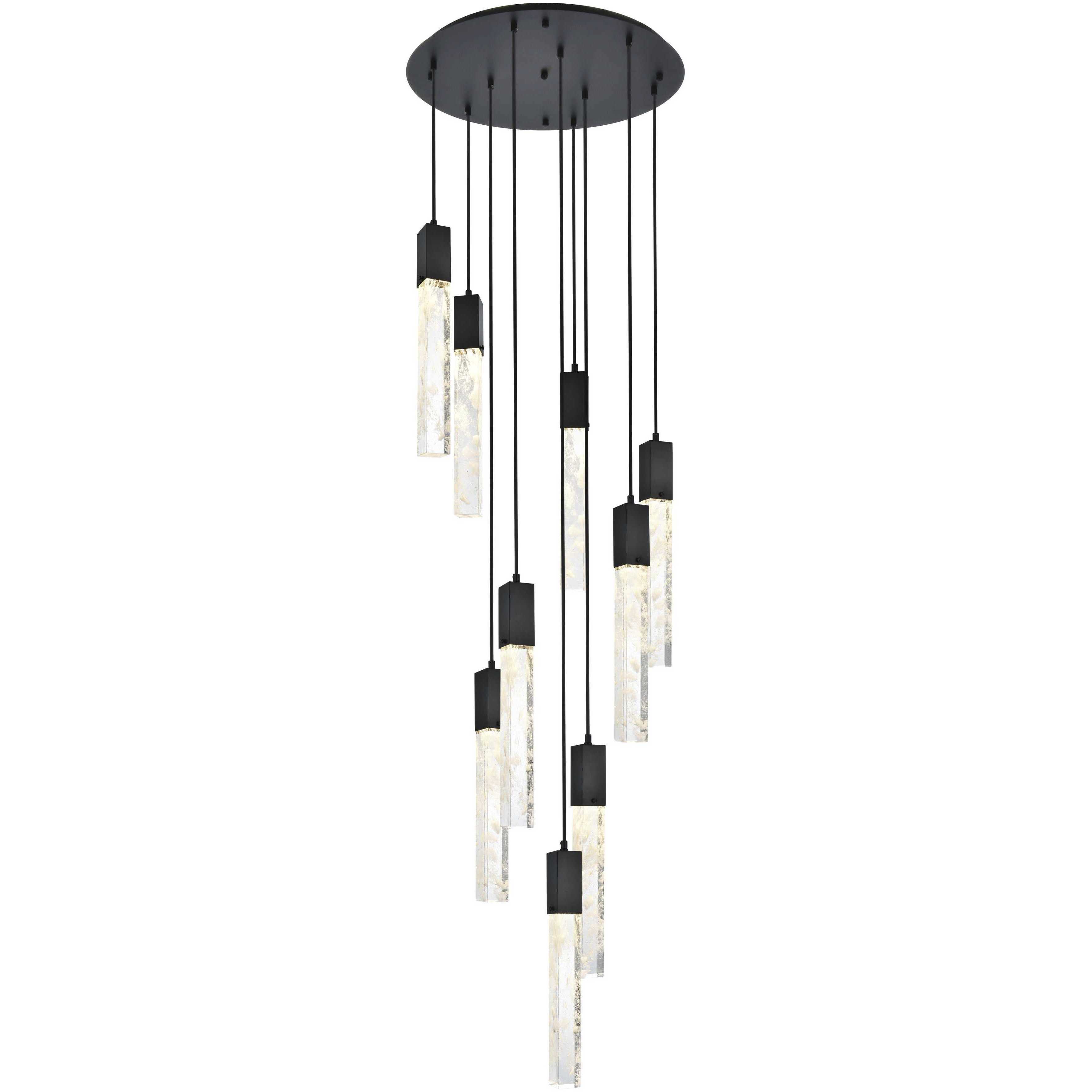Aurora 9 Light 24 inch Black Chandelier Ceiling Light