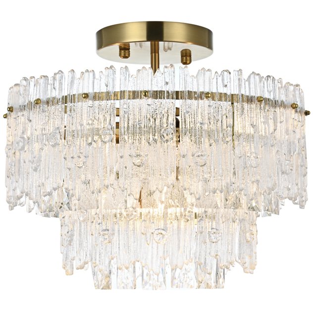 Emilia 4 Light 15 inch Satin Gold Flush Mount Ceiling Light