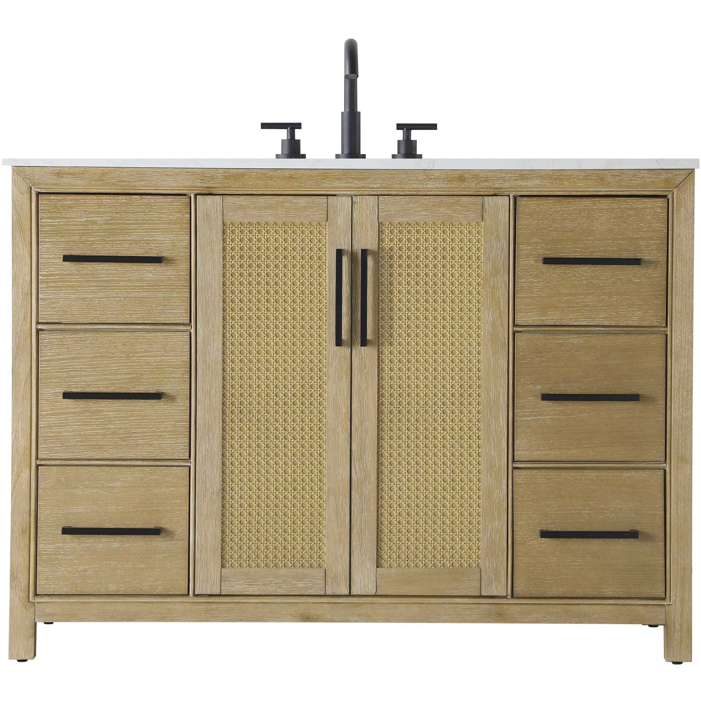 Alina 48 X 34 inch Linen Oak Bathroom Vanity Cabinet