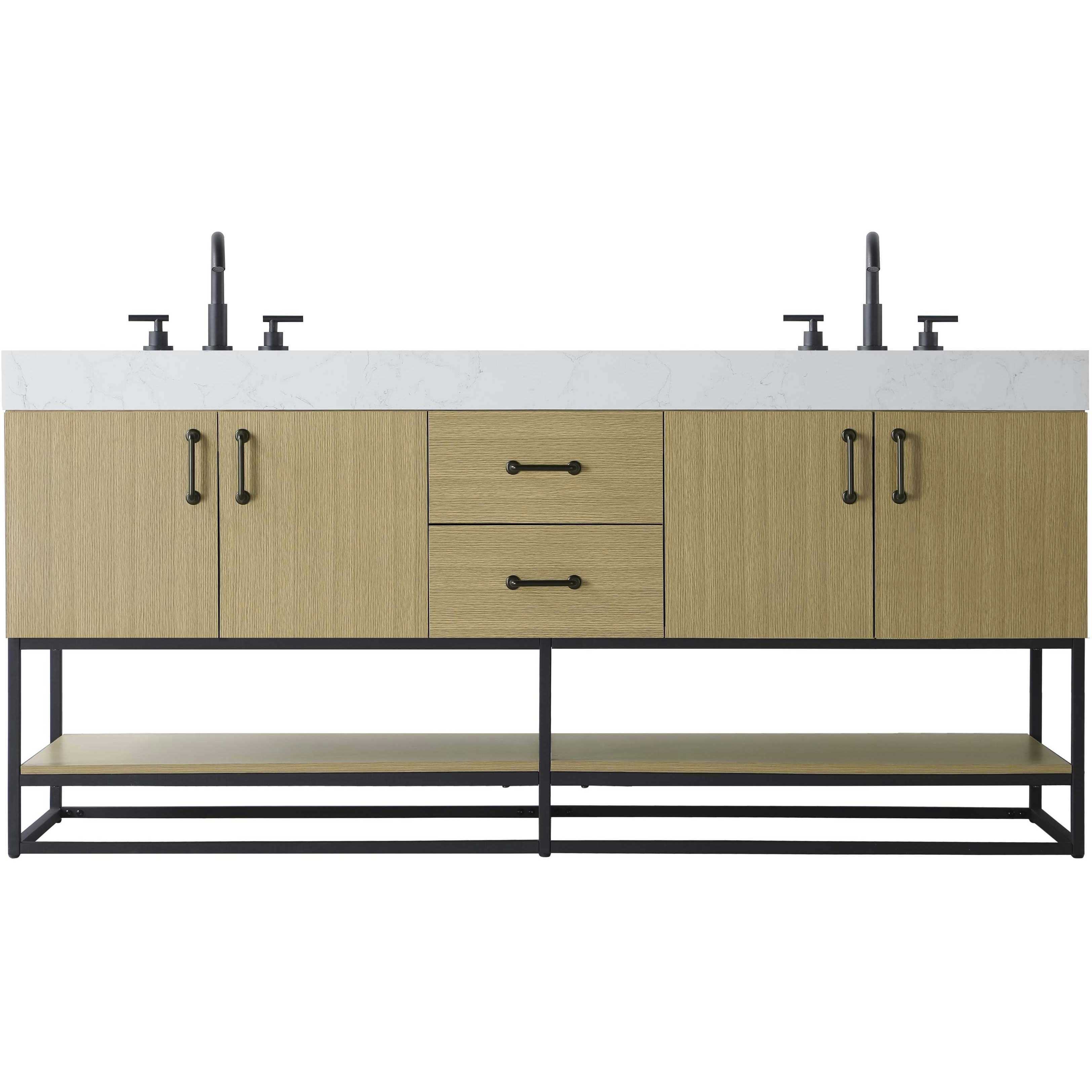 Caroline 72 X 34 inch Honey Brown Bathroom Vanity Cabinet