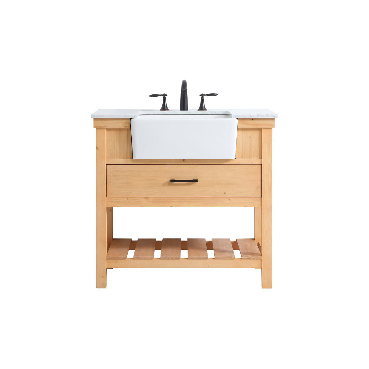 Clement 36 X 22 X 34.13 inch Natural Wood Bathroom Vanity Cabinet