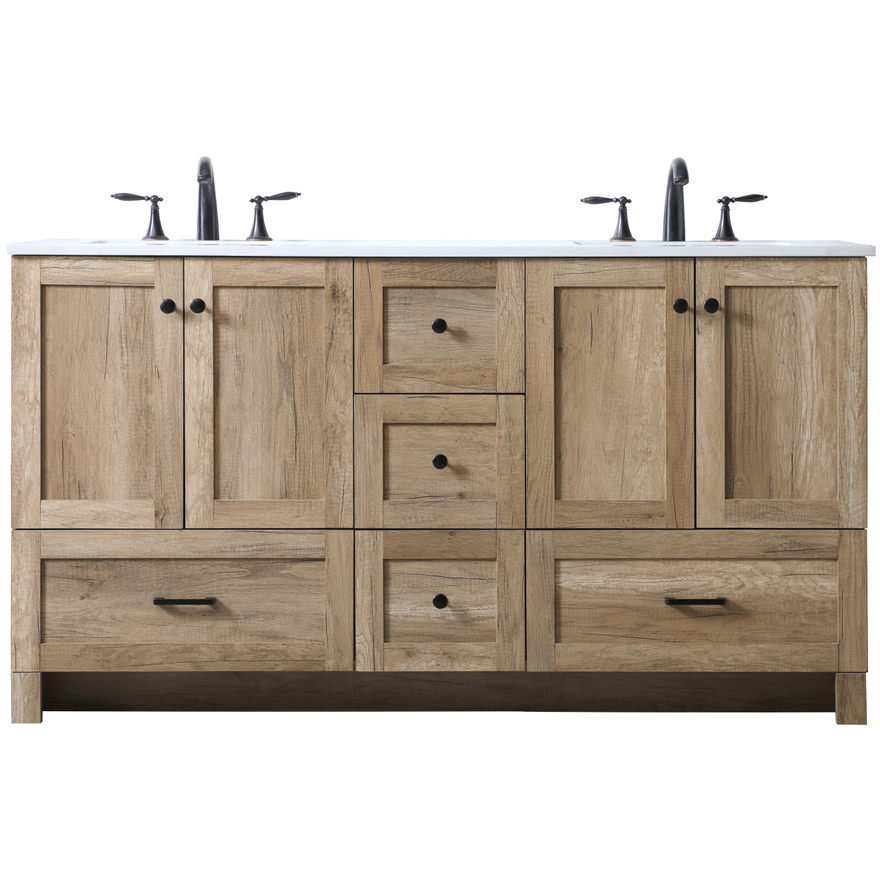Soma 60 X 19 X 34 inch Natural Oak Vanity Sink Set in 2