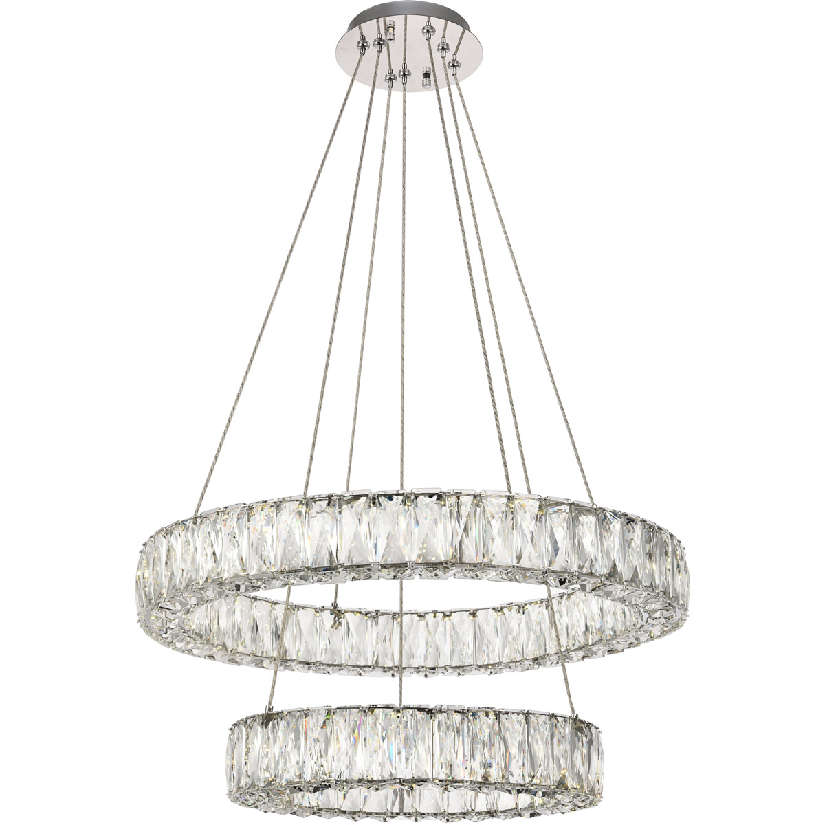 Monroe LED 23.6 inch Chrome Chandelier Ceiling Light