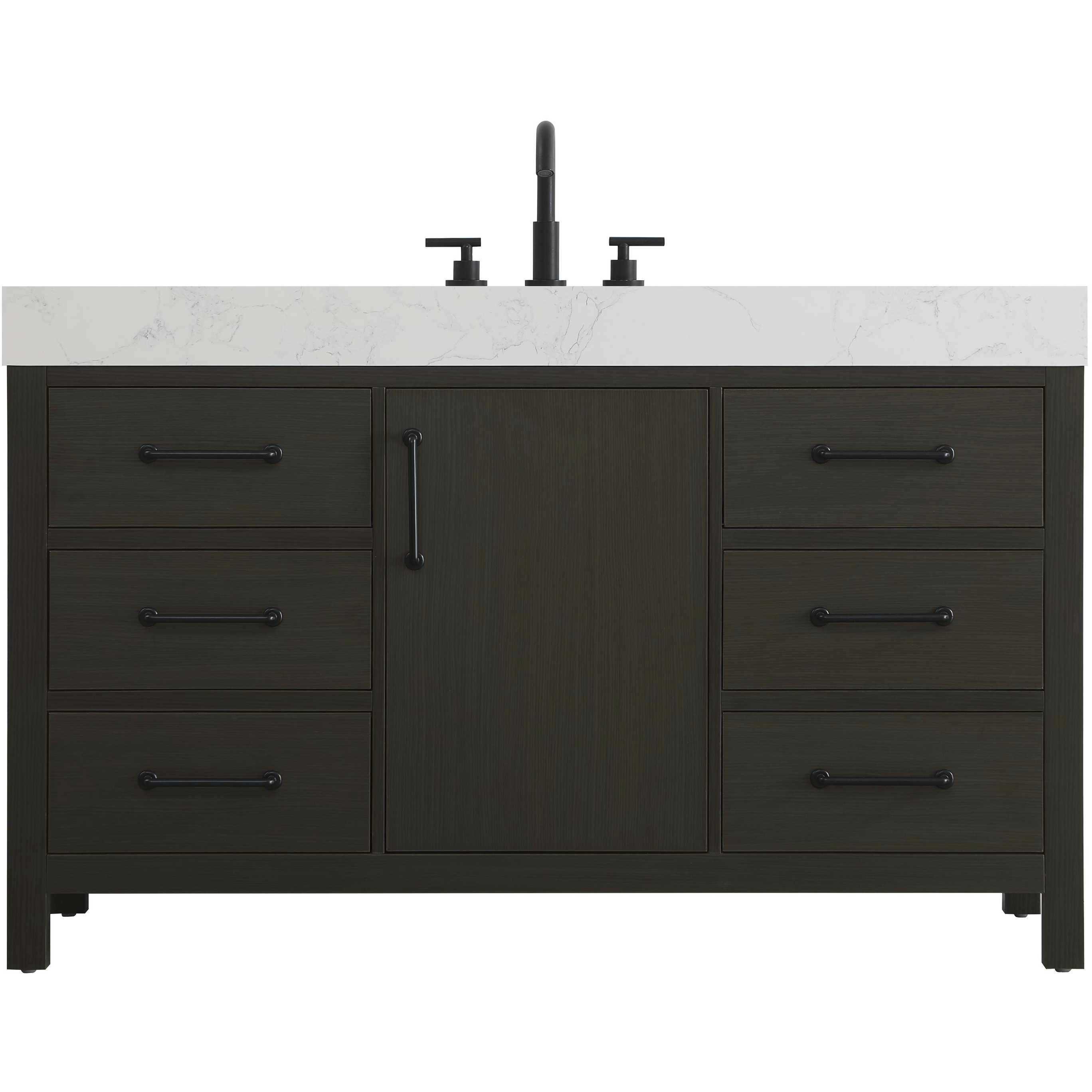 Nathan 54 X 34 inch Mocha Brown Bathroom Vanity Cabinet in 1