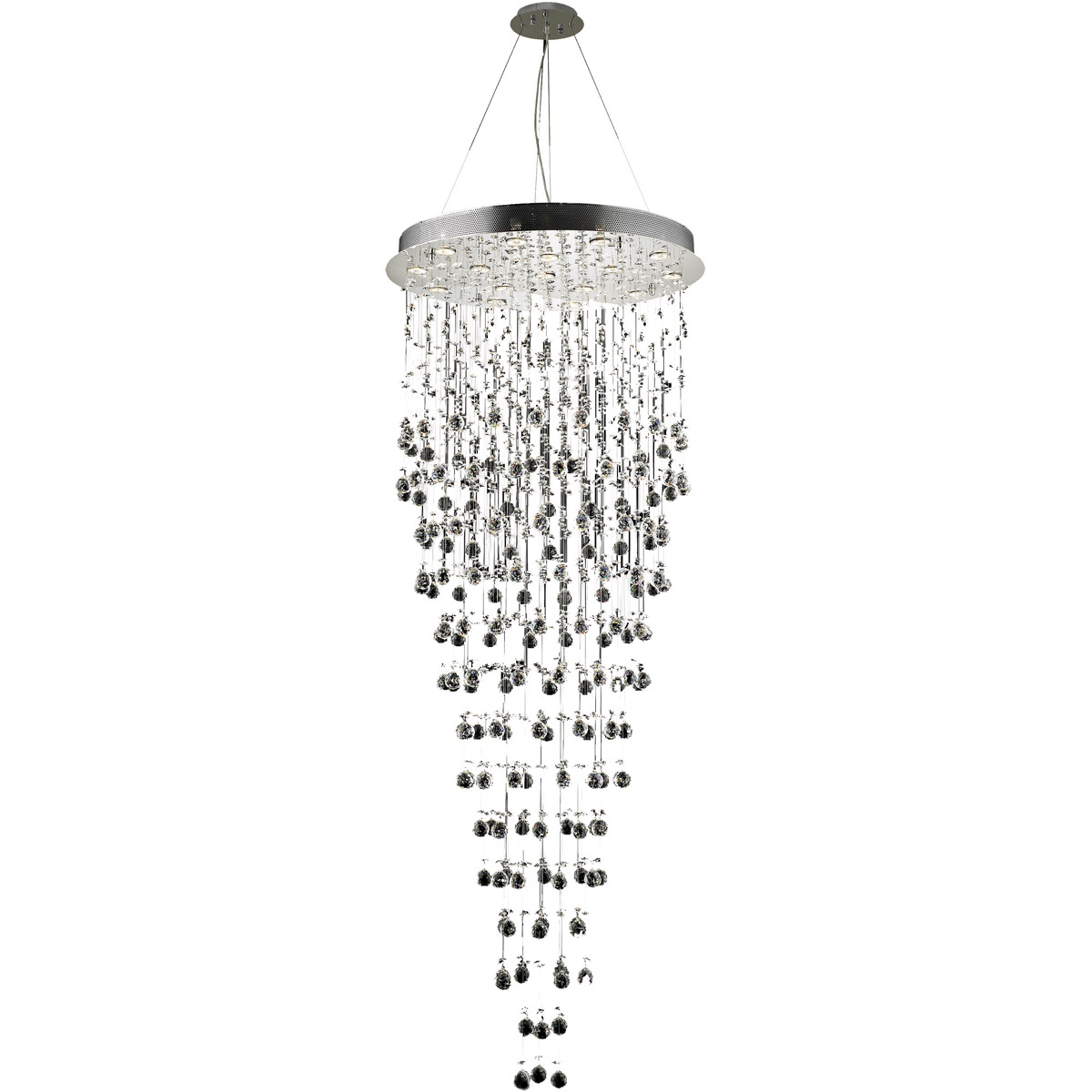 Galaxy 16 Light 30 inch Chrome Foyer Ceiling Light in Royal Cut