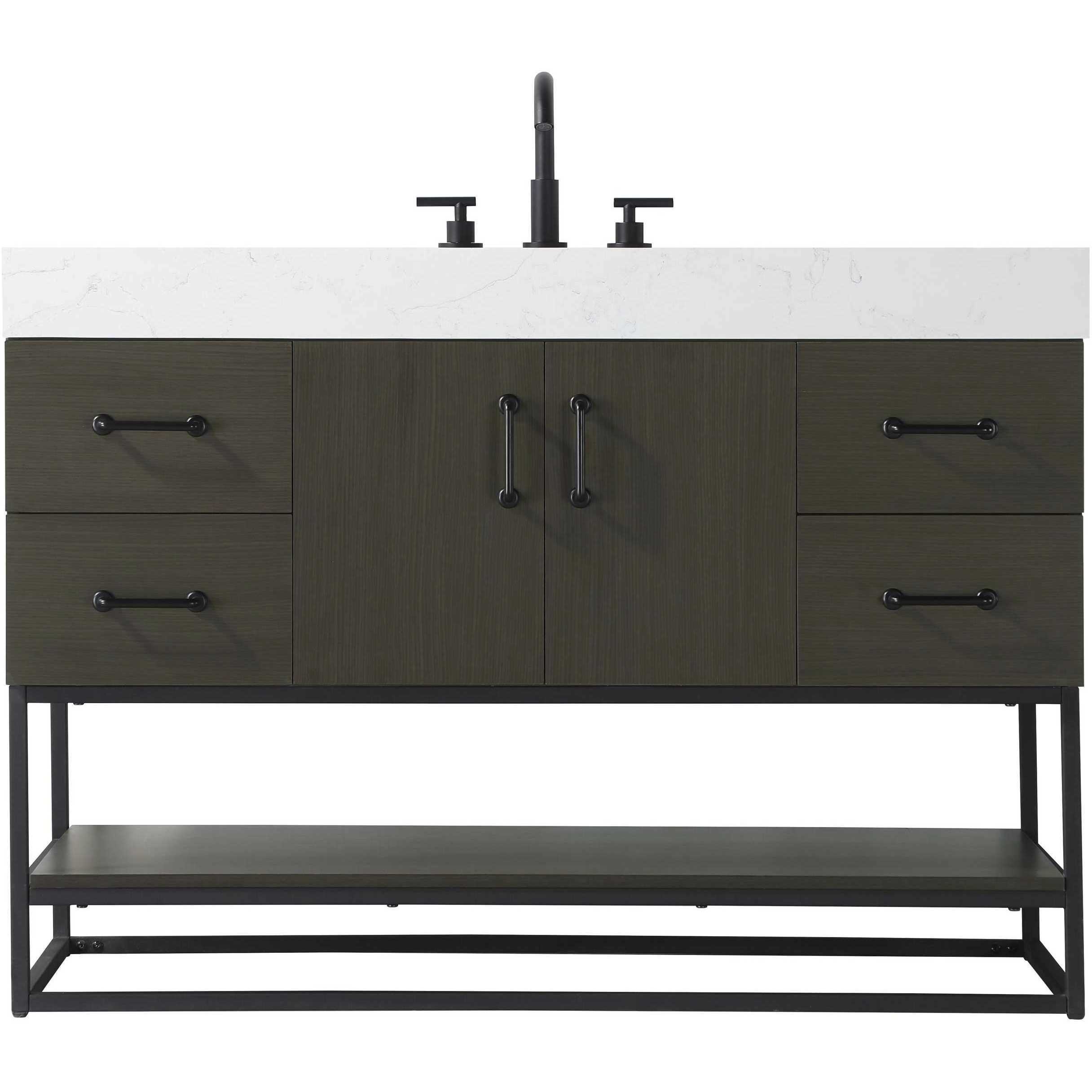 Caroline 48 X 34 inch Mocha Brown Bathroom Vanity Cabinet