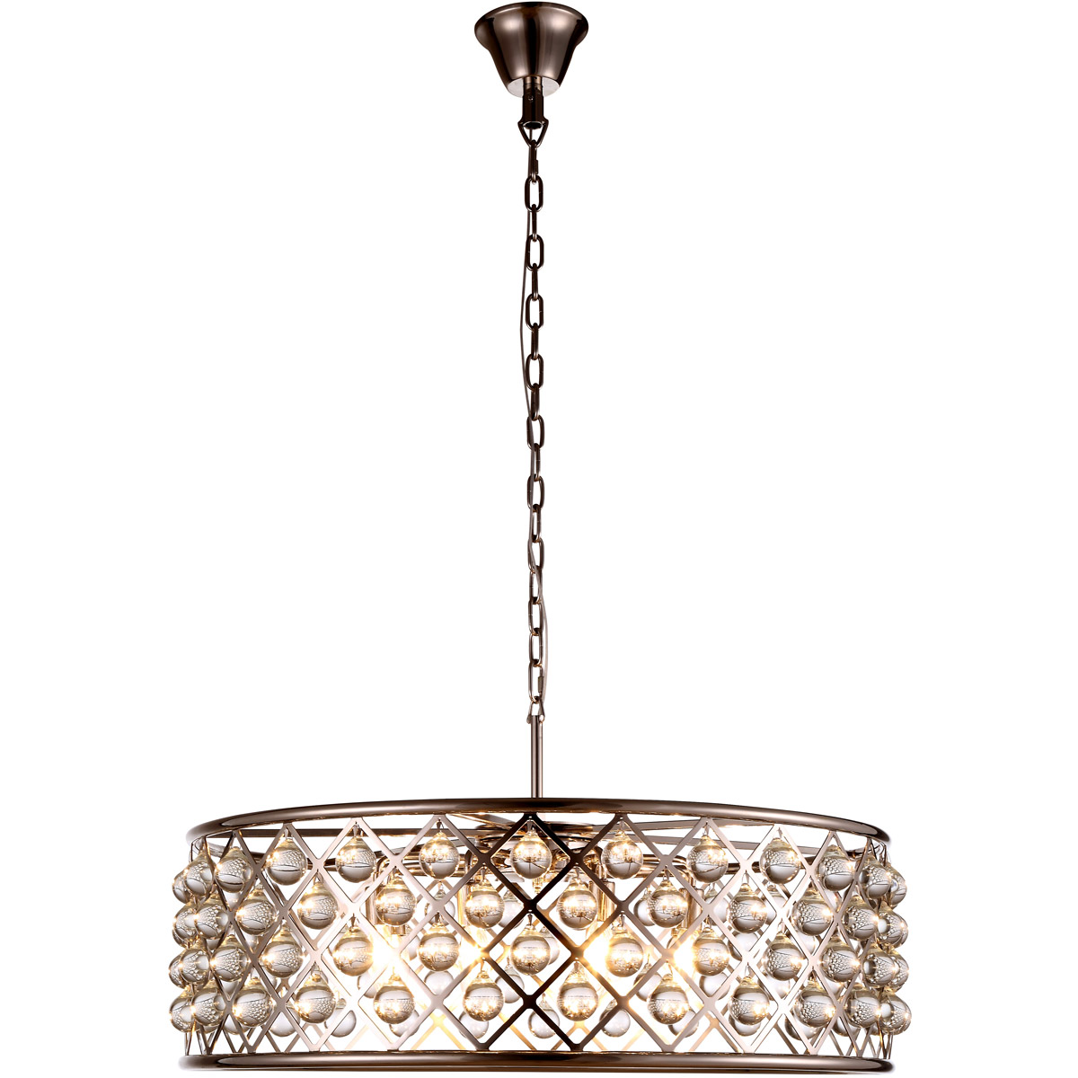 Madison 8 Light 32 inch Polished Nickel Pendant Ceiling Light, Urban Classic