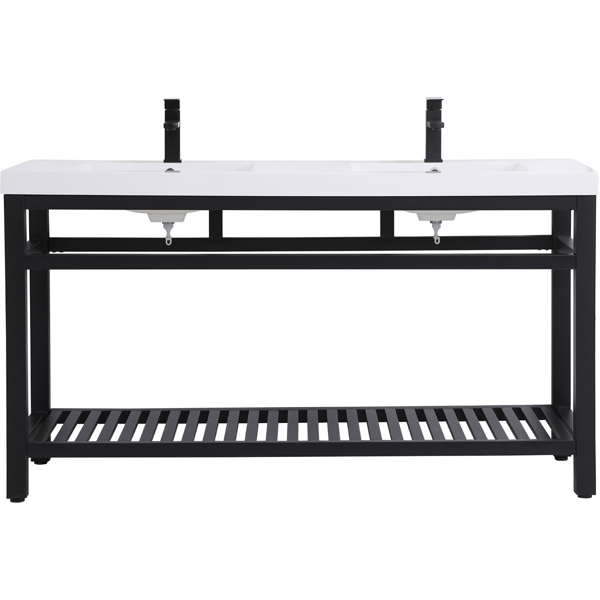 Raya 60 X 22 X 34 inch Black Vanity Sink Set