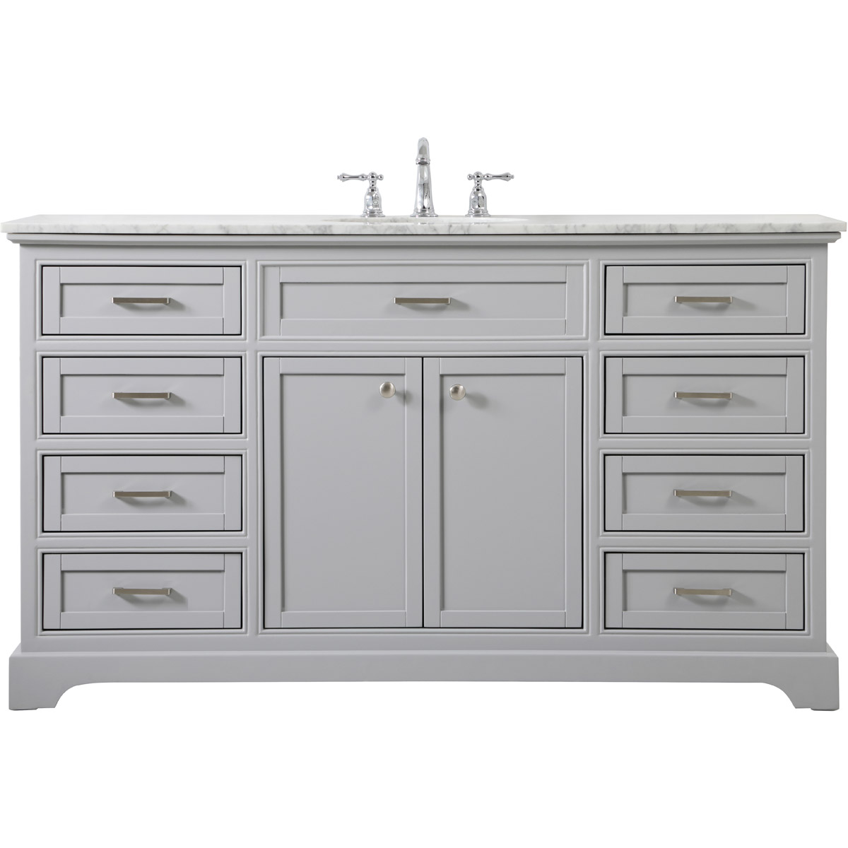 Americana 60 X 21.5 X 35 inch Grey Vanity Sink Set in Gray