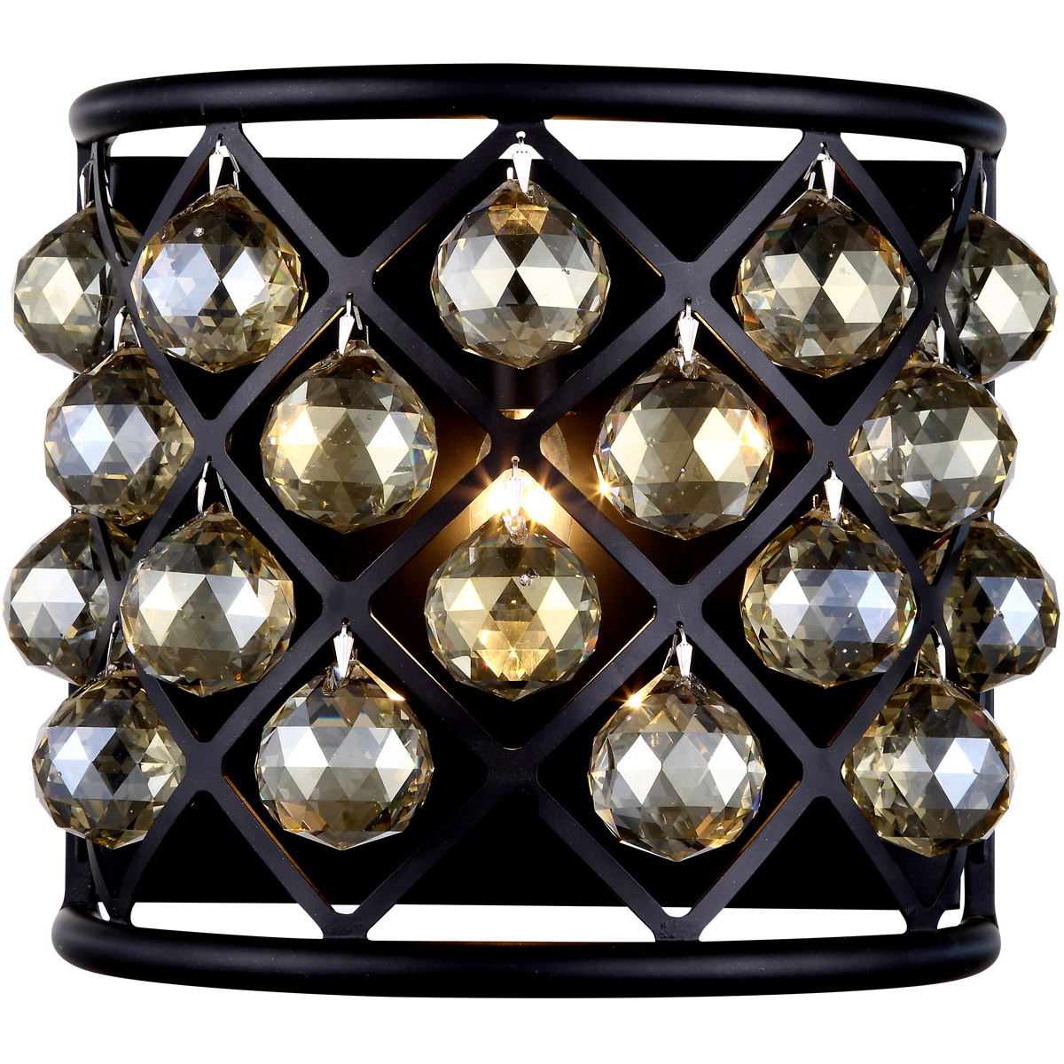 Madison 1 Light 11.5 inch Matte Black Wall Sconce Wall Light in Golden Teak, Urban Classic