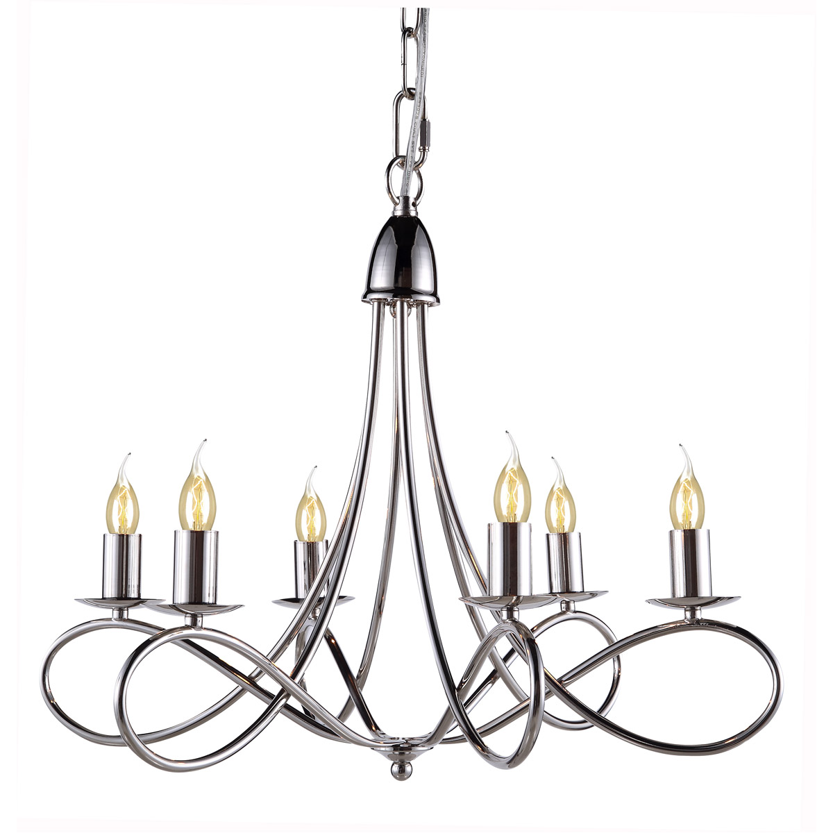 Lyndon 6 Light 24 inch Polished Nickel Pendant Ceiling Light, Urban Classic