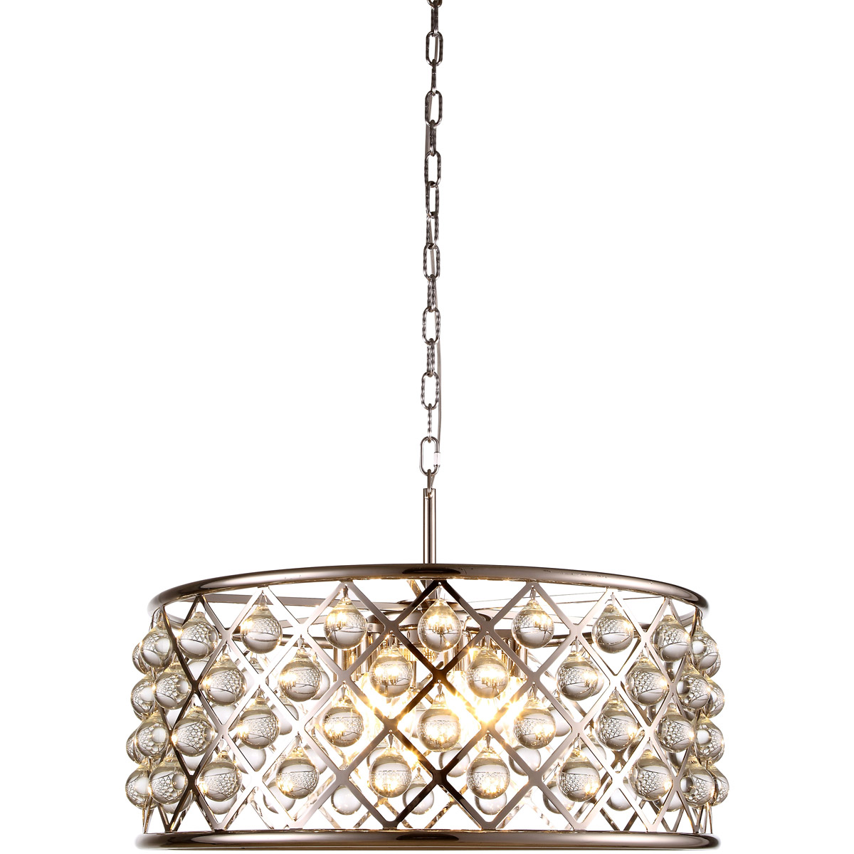 Madison 6 Light 25 inch Polished Nickel Pendant Ceiling Light, Urban Classic