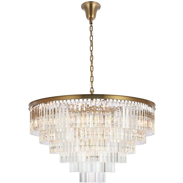 Elegant Lighting 1201D44SG/RC Sydney 33 Light 44 inch Satin Gold
