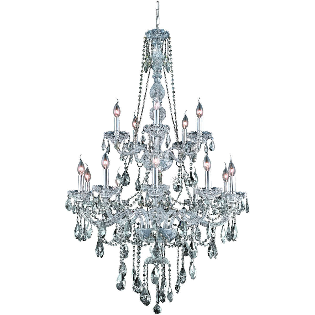 Verona 15 Light 33 inch Chrome Foyer Ceiling Light in Golden Teak, Royal Cut