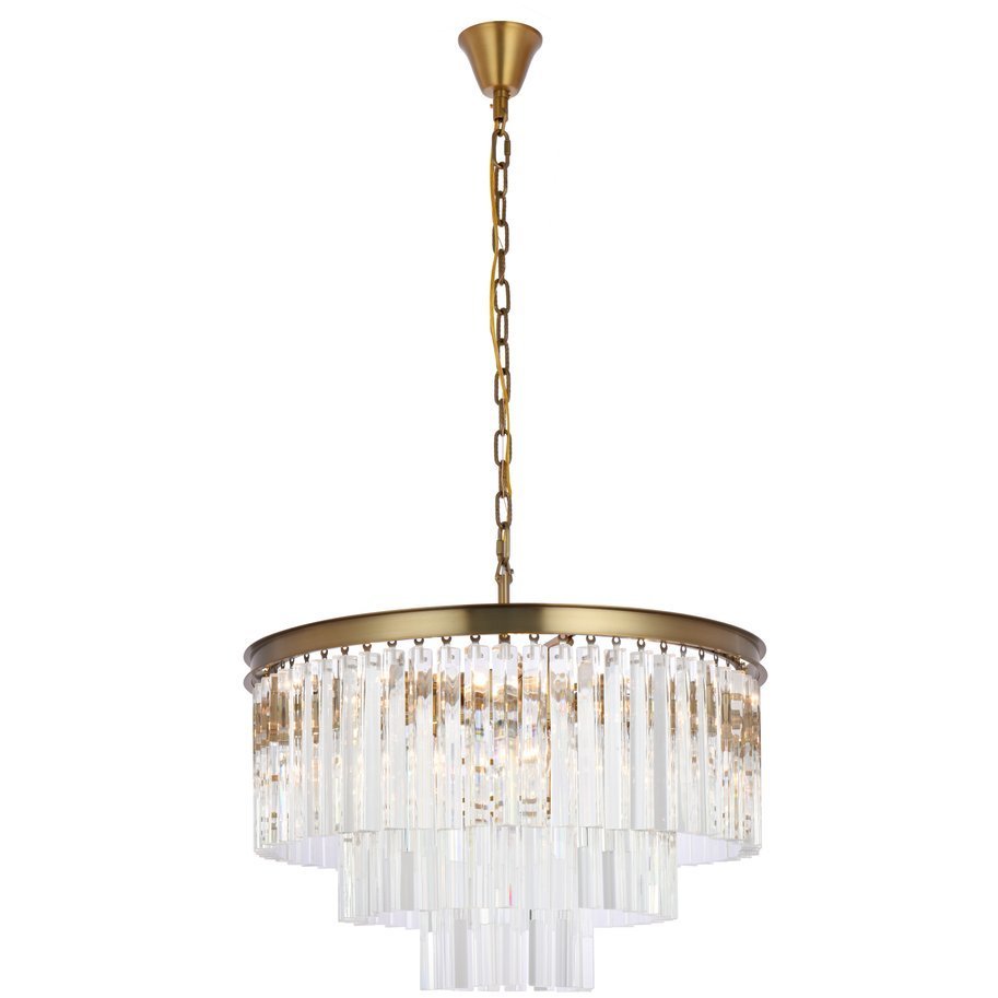 Sydney 9 Light 26 inch Satin Gold Chandelier Ceiling Light in Clear