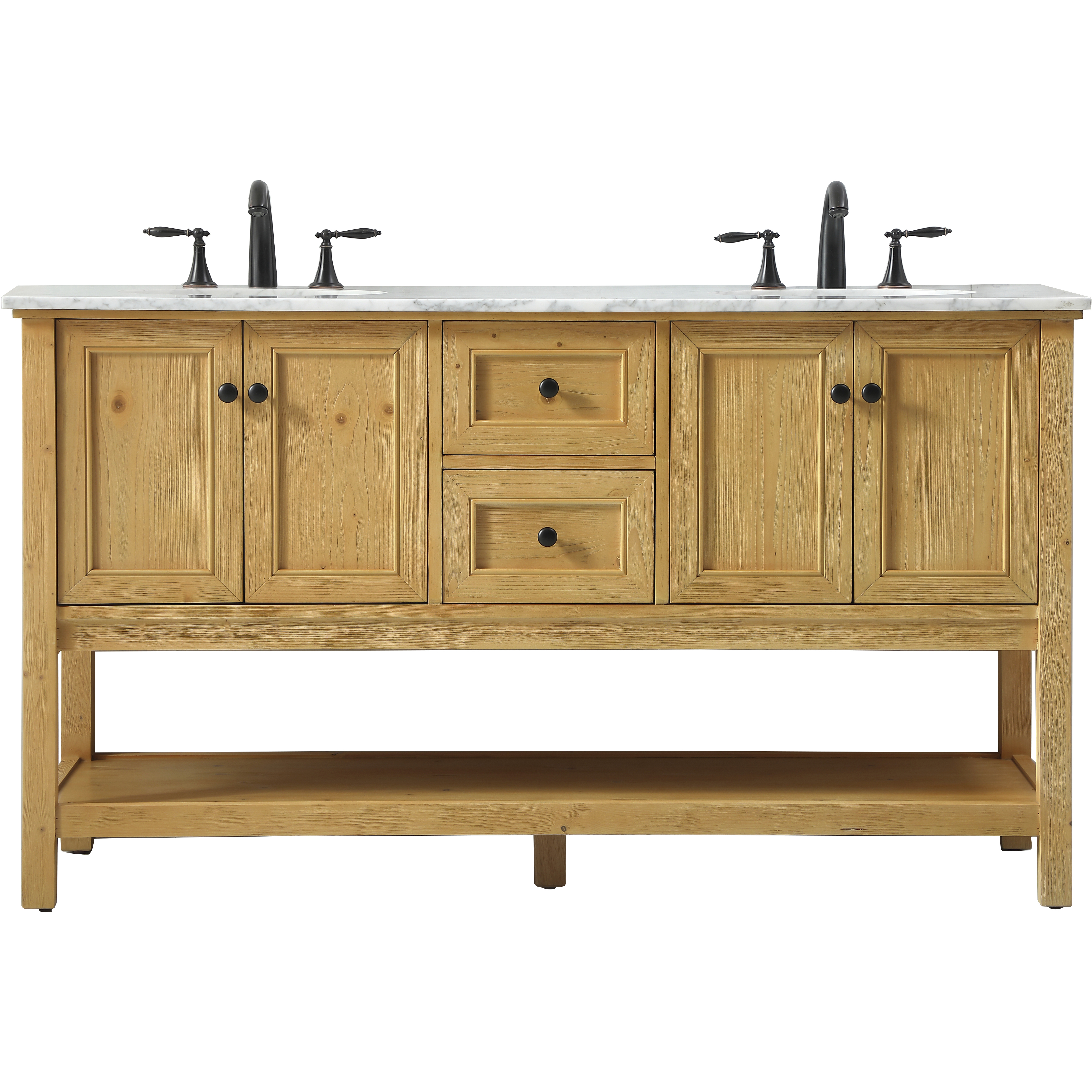 Metropolis 60 X 22 X 34 inch Natural Wood Vanity Sink Set