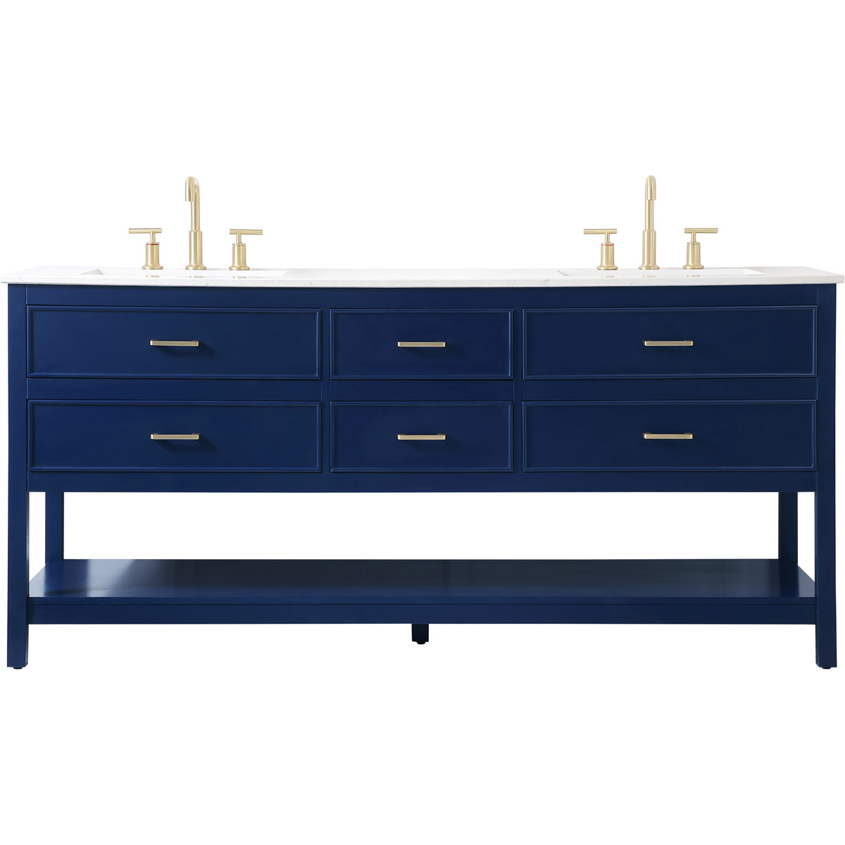 Sinclaire 72 X 22 X 34 inch Blue Vanity Sink Set