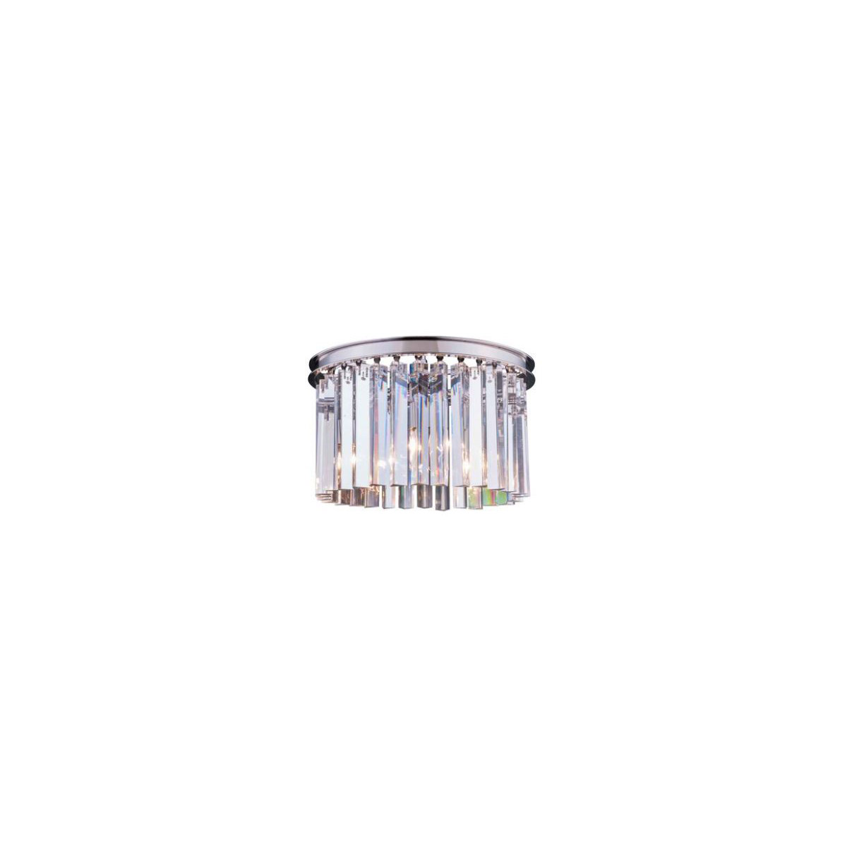 Sydney 3 Light 16 inch Polished Nickel Flush Mount Ceiling Light in Clear, Urban Classic