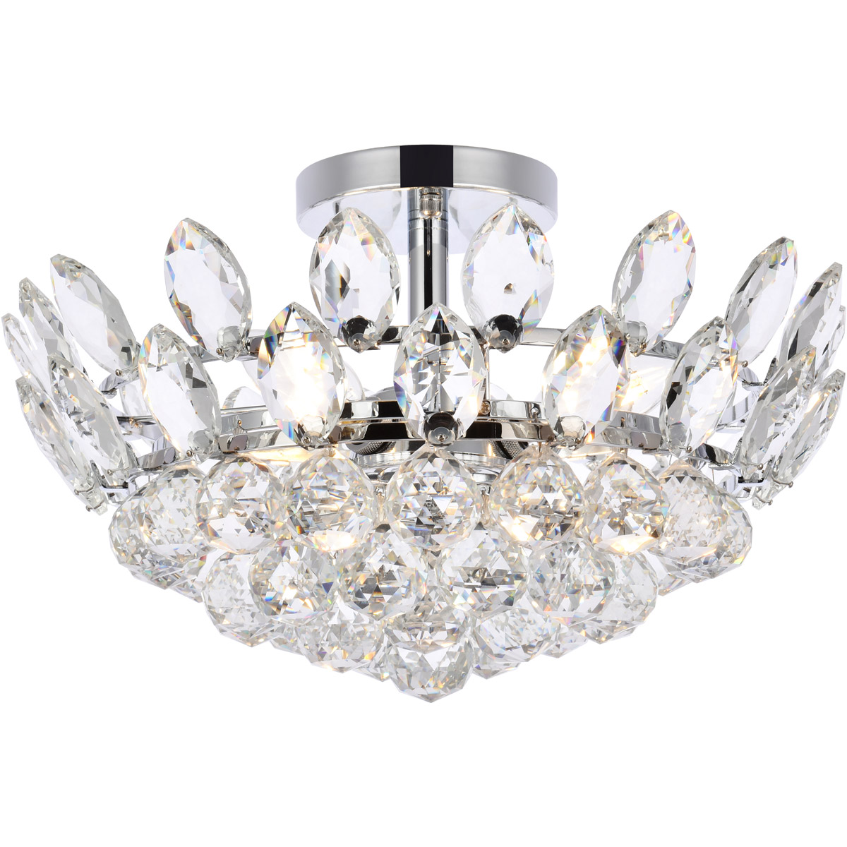 Emilia 3 Light 16 inch Chrome Flush Mount Ceiling Light