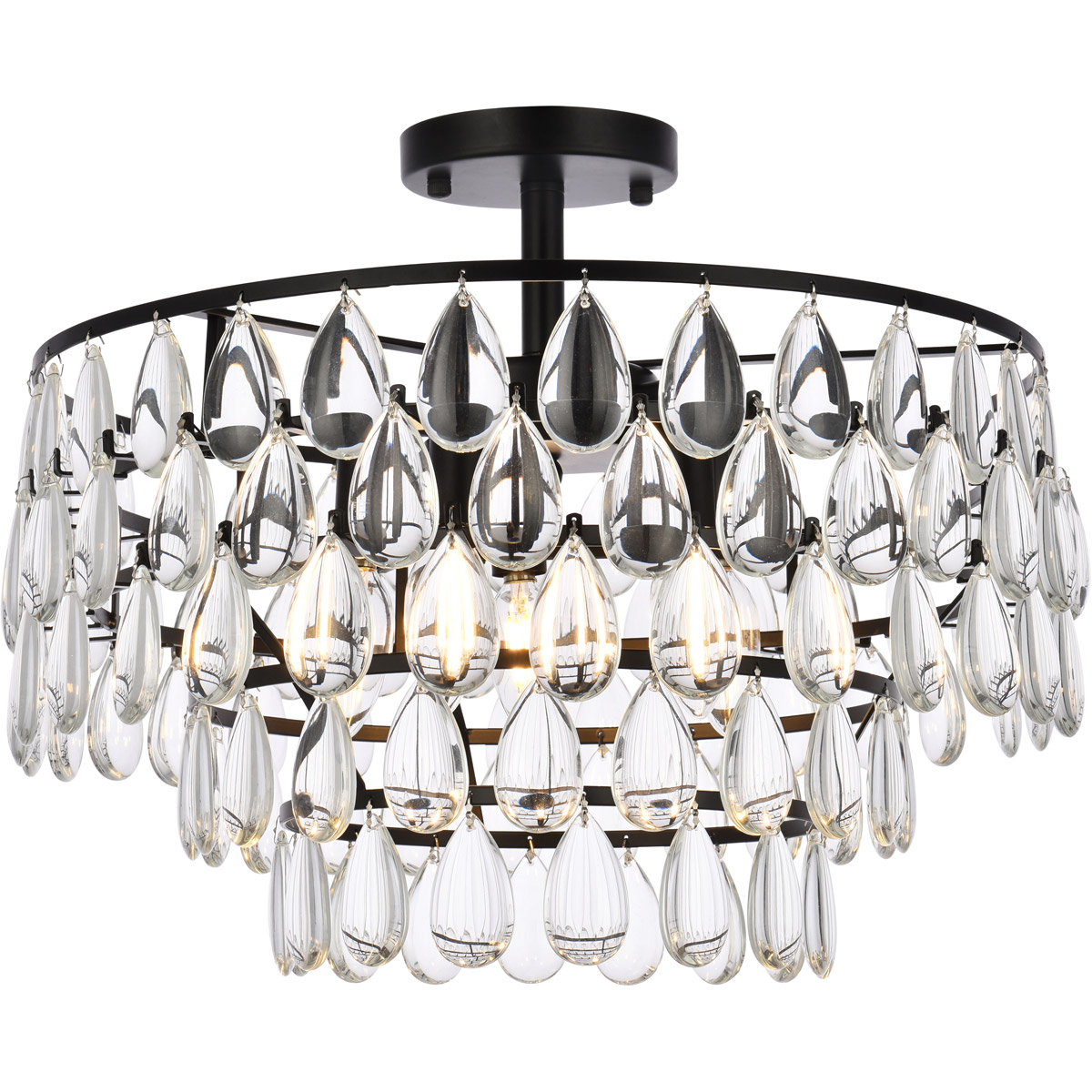 Mila 5 Light 18 inch Black Flush Mount Ceiling Light