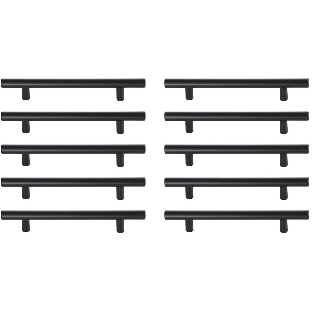 Quinn Matte Black Hardware Drawer Pull in 5in Center to Center Bar, Set of 10