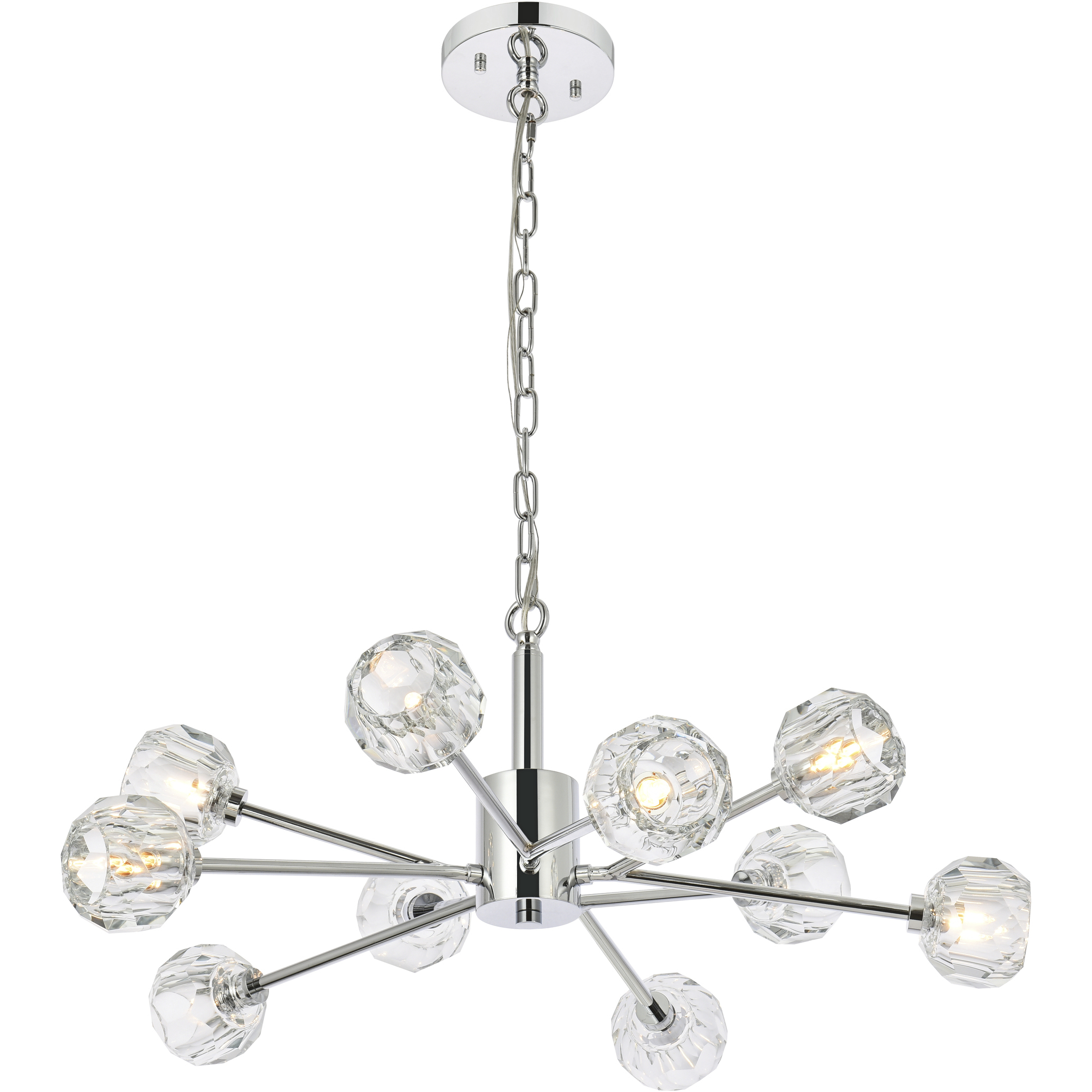 Graham 10 Light 30 inch Chrome Pendant Ceiling Light