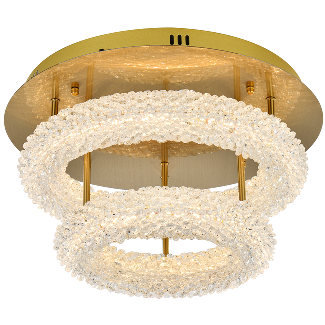 Bowen 2 Light 18 inch Satin Gold Flush Mount Ceiling Light