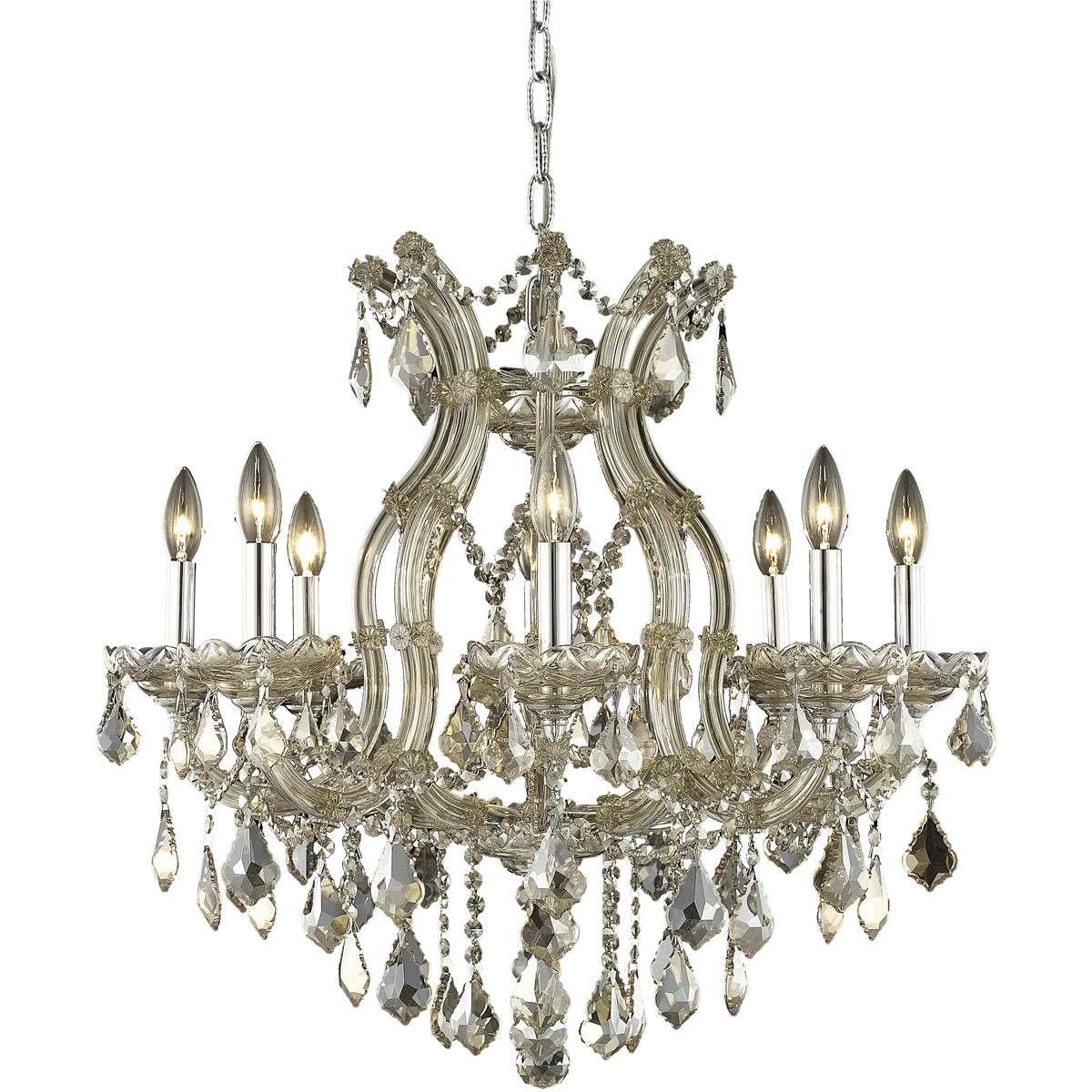 Maria Theresa 9 Light 26 inch Golden Teak Dining Chandelier Ceiling Light in Royal Cut