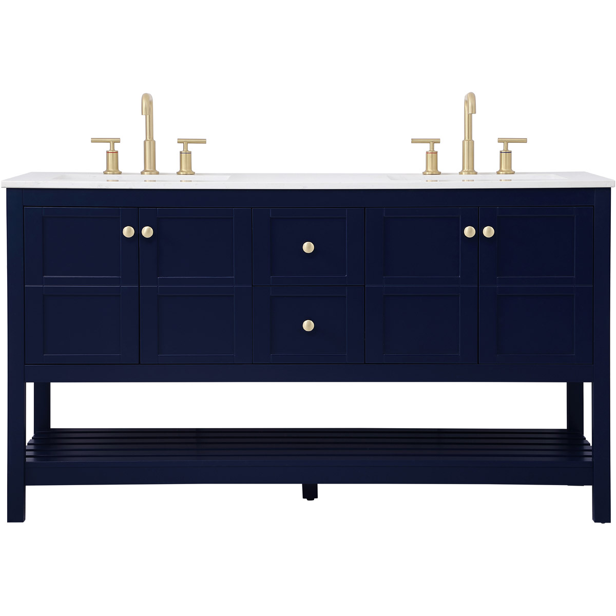 Theo 60 X 22 X 34 inch Blue Vanity Sink Set