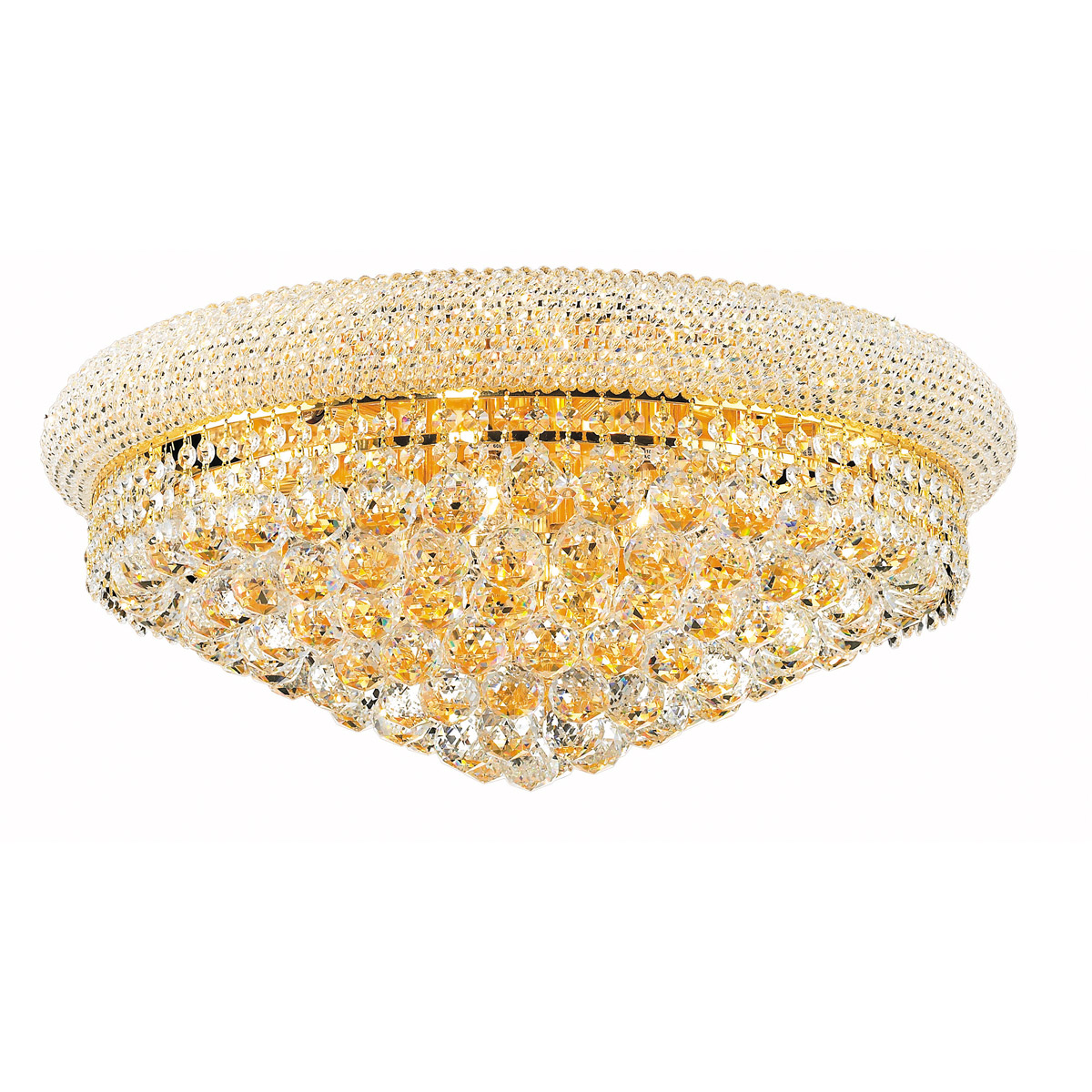 Primo 12 Light 24 inch Gold Flush Mount Ceiling Light in Royal Cut
