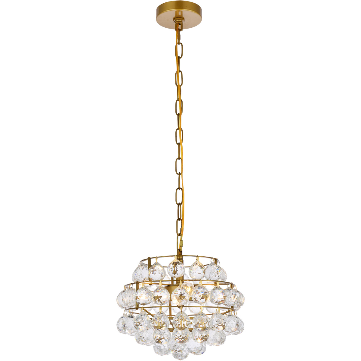 Savannah 3 Light 12 inch Brass Pendant Ceiling Light