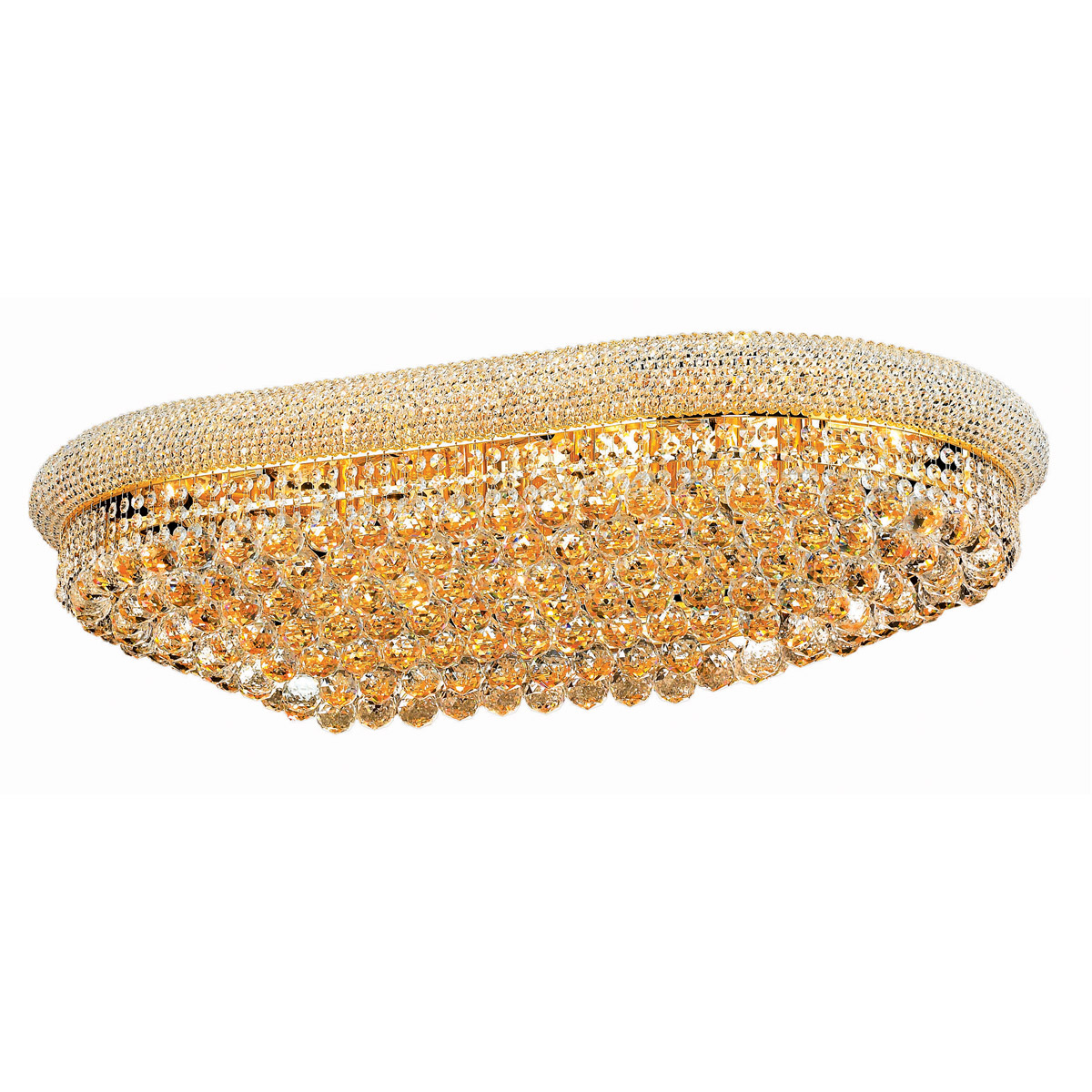 Primo 24 Light 24 inch Gold Flush Mount Ceiling Light in Royal Cut, Satin Gold