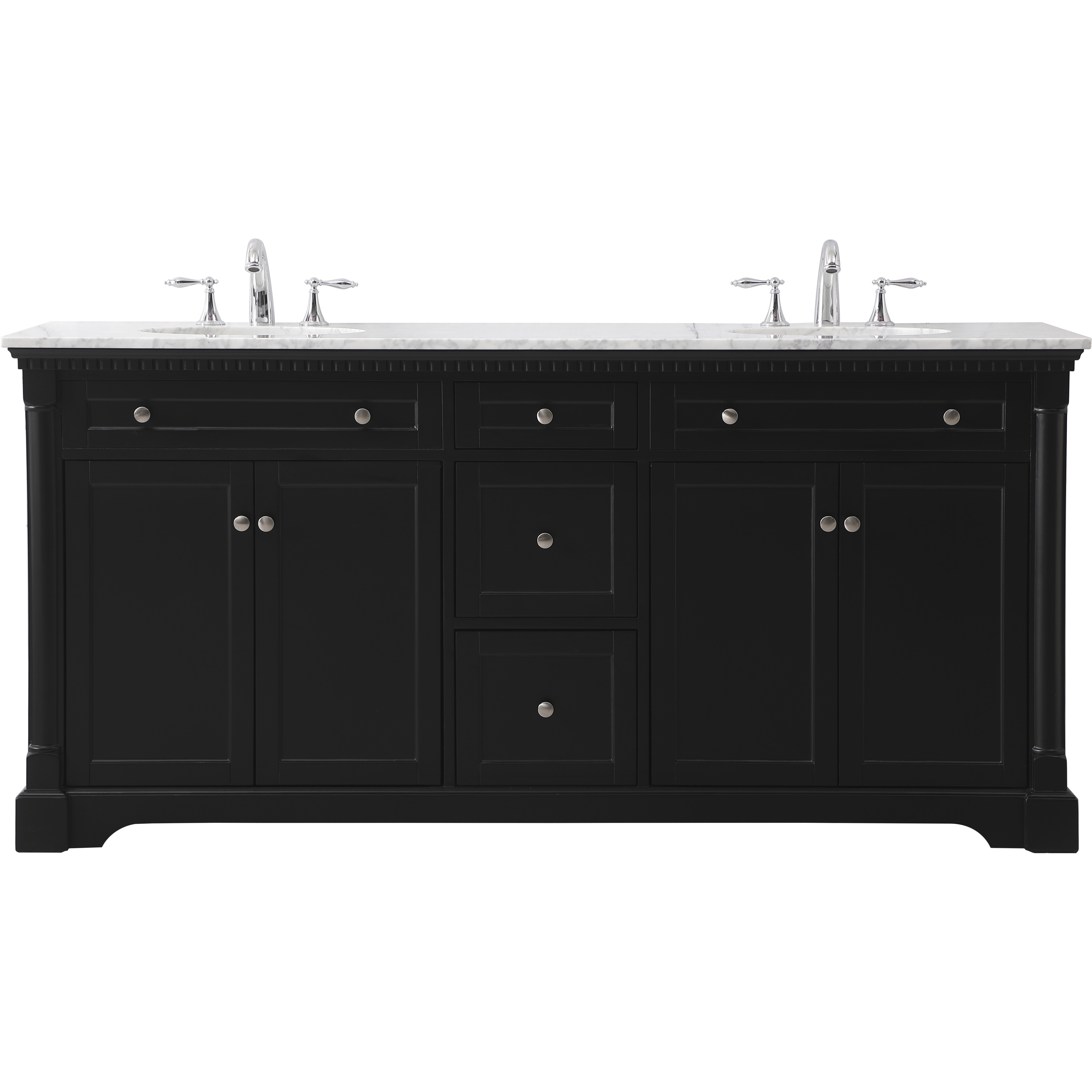 Clarence 72 X 21.5 X 35 inch Black Vanity Sink Set