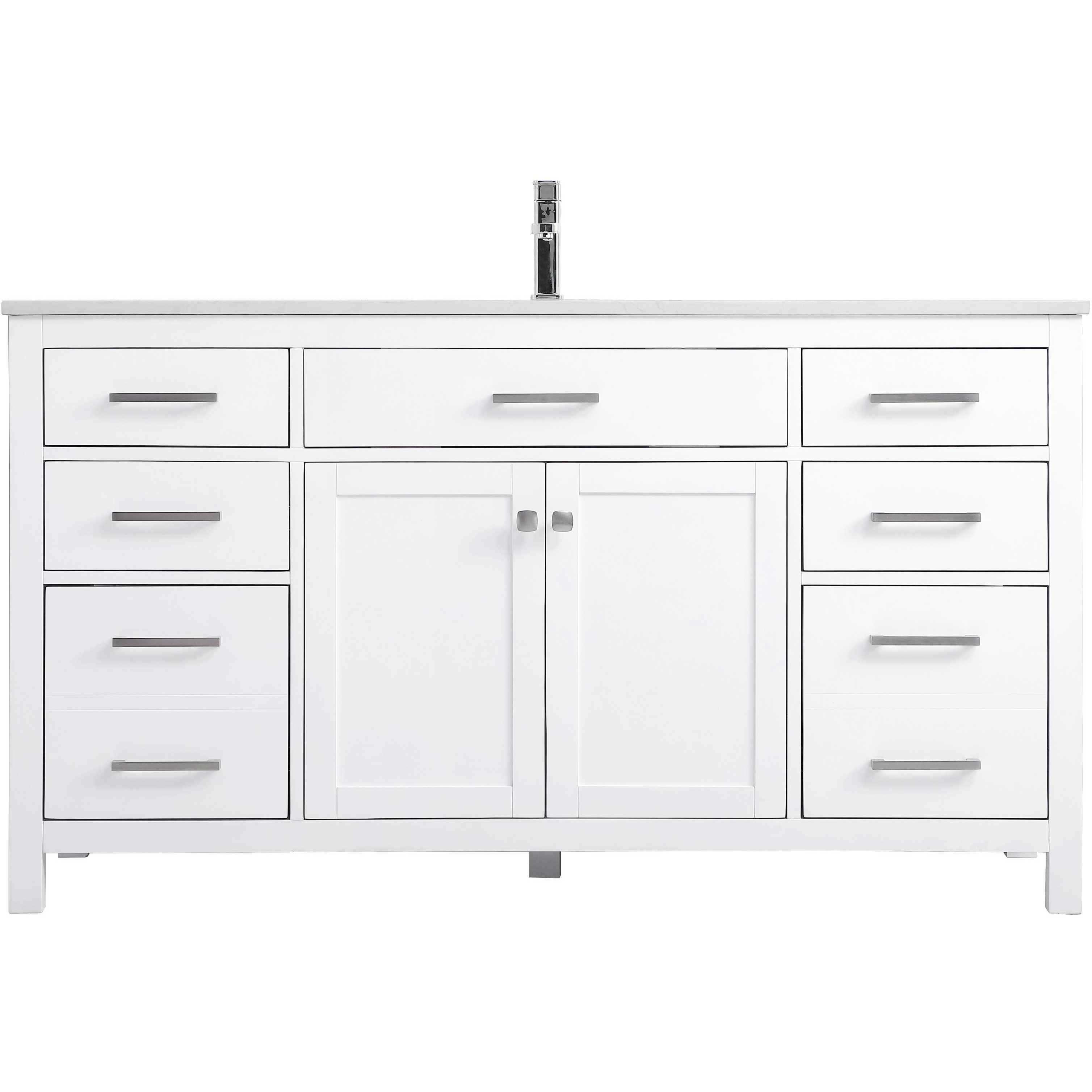 Lewis 60 X 22 X 34 inch White Vanity Sink Set