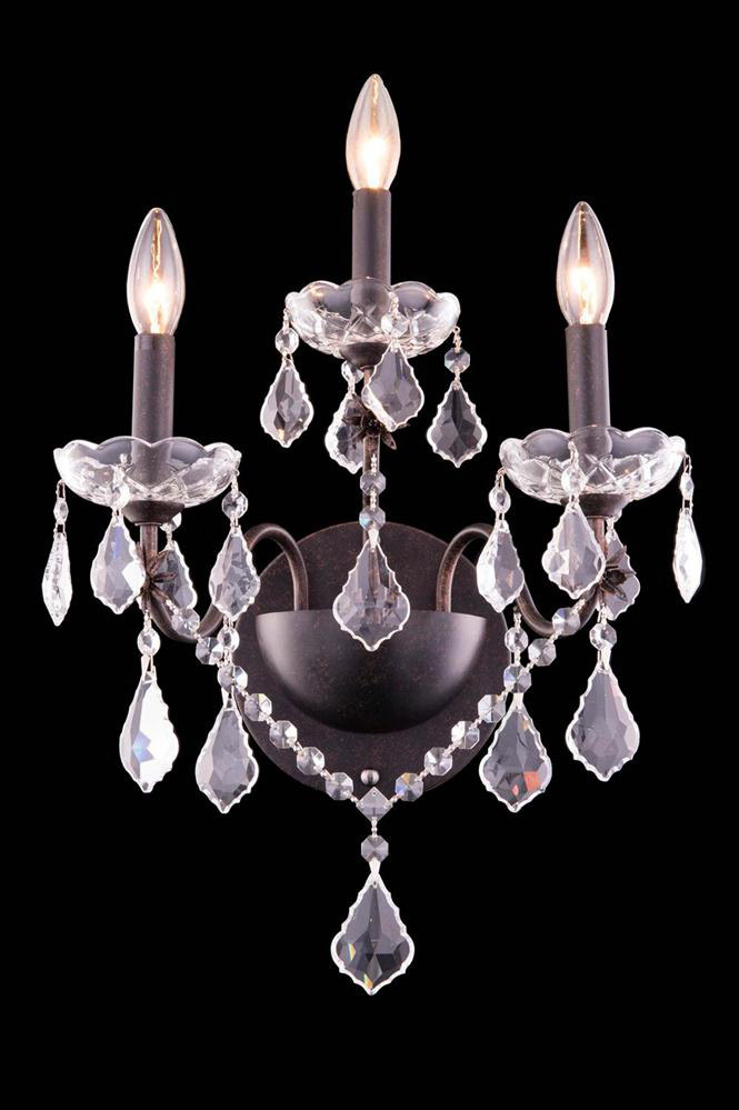St. Francis 3 Light 13 inch Dark Bronze Wall Lamp Wall Light in Royal Cut