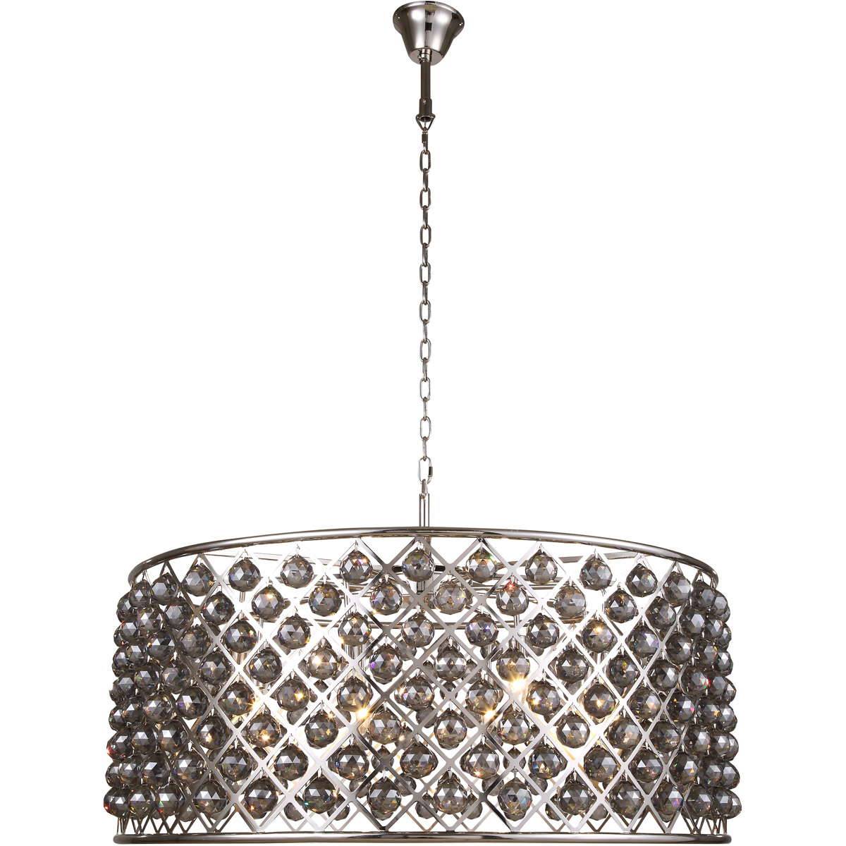 Madison 10 Light 43.5 inch Polished Nickel Pendant Ceiling Light in Silver Shade, Urban Classic