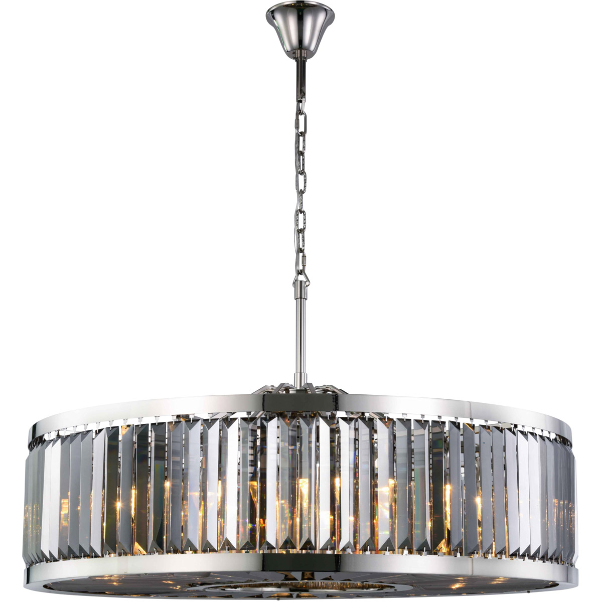 Chelsea 10 Light 43.5 inch Polished Nickel Chandelier Ceiling Light in Silver Shade, Urban Classic