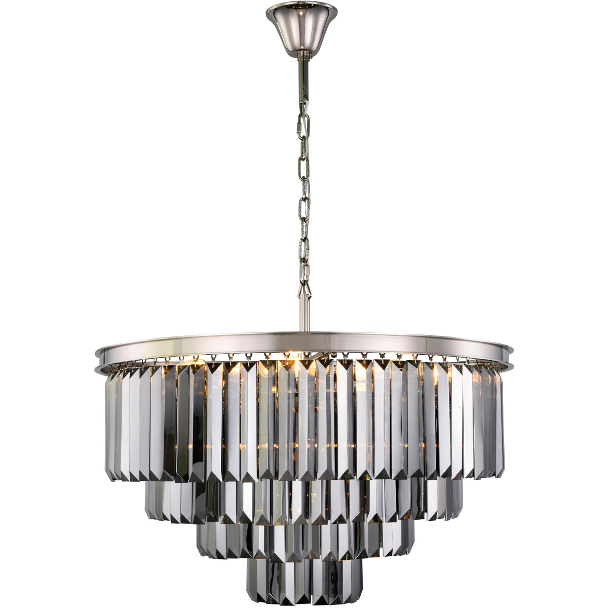 Sydney 17 Light 32 inch Polished Nickel Chandelier Ceiling Light in Silver Shade, Urban Classic