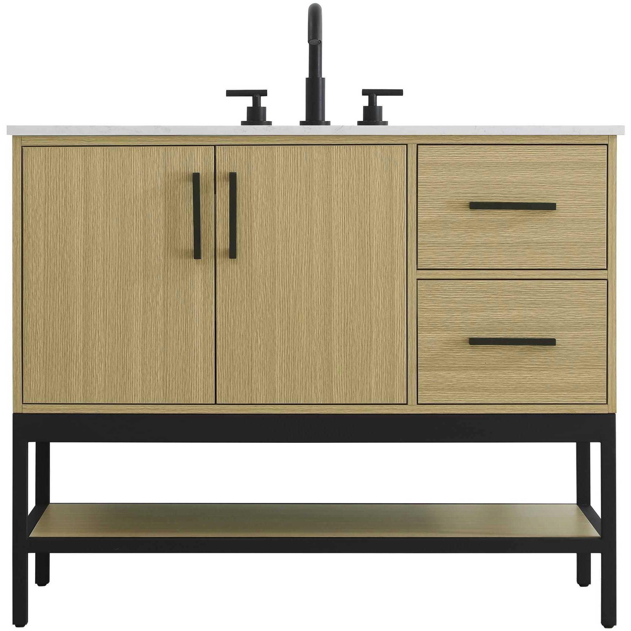 Lennox 42 X 34 inch Honey Brown Bathroom Vanity Cabinet