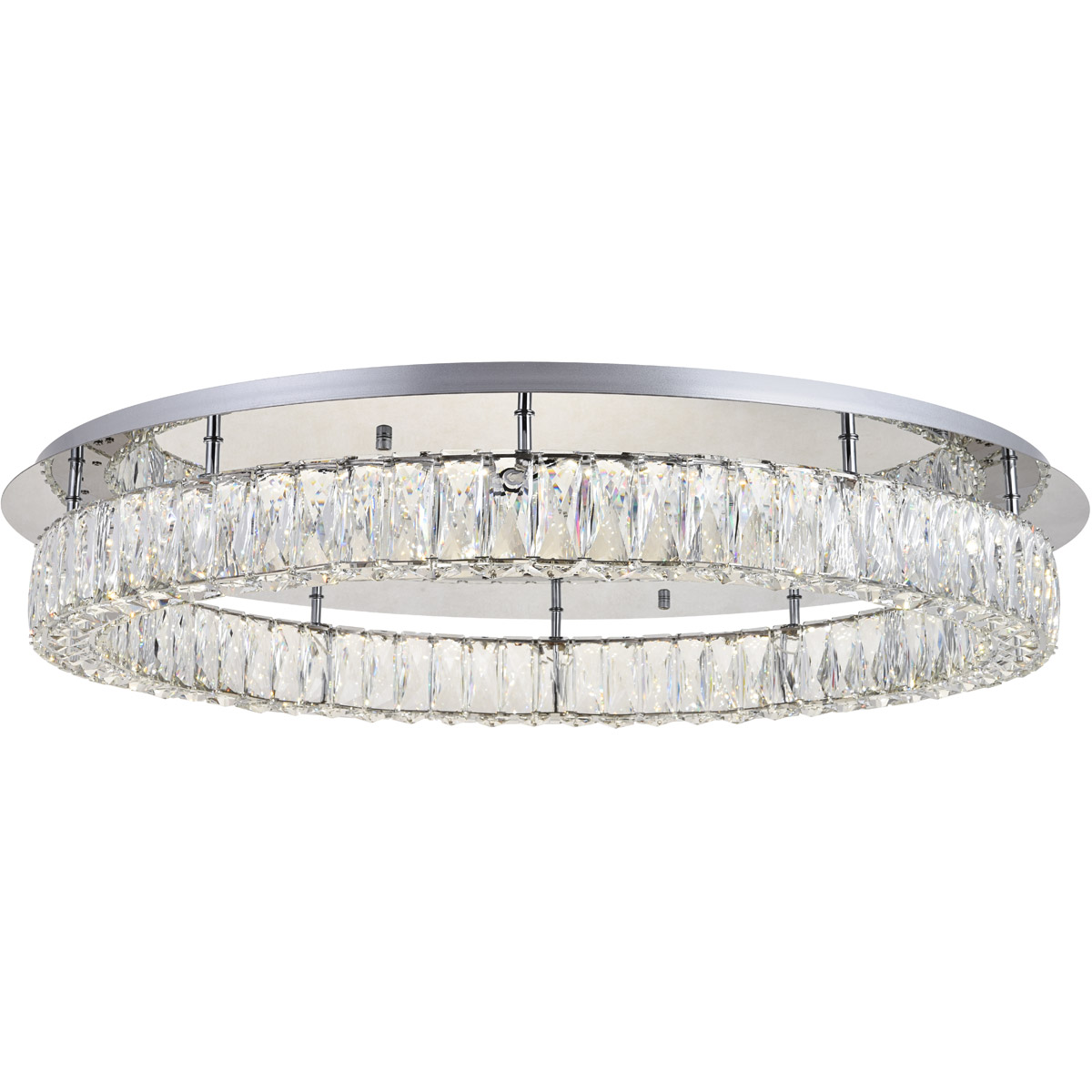 Monroe LED 34 inch Chrome Flush Mount Ceiling Light
