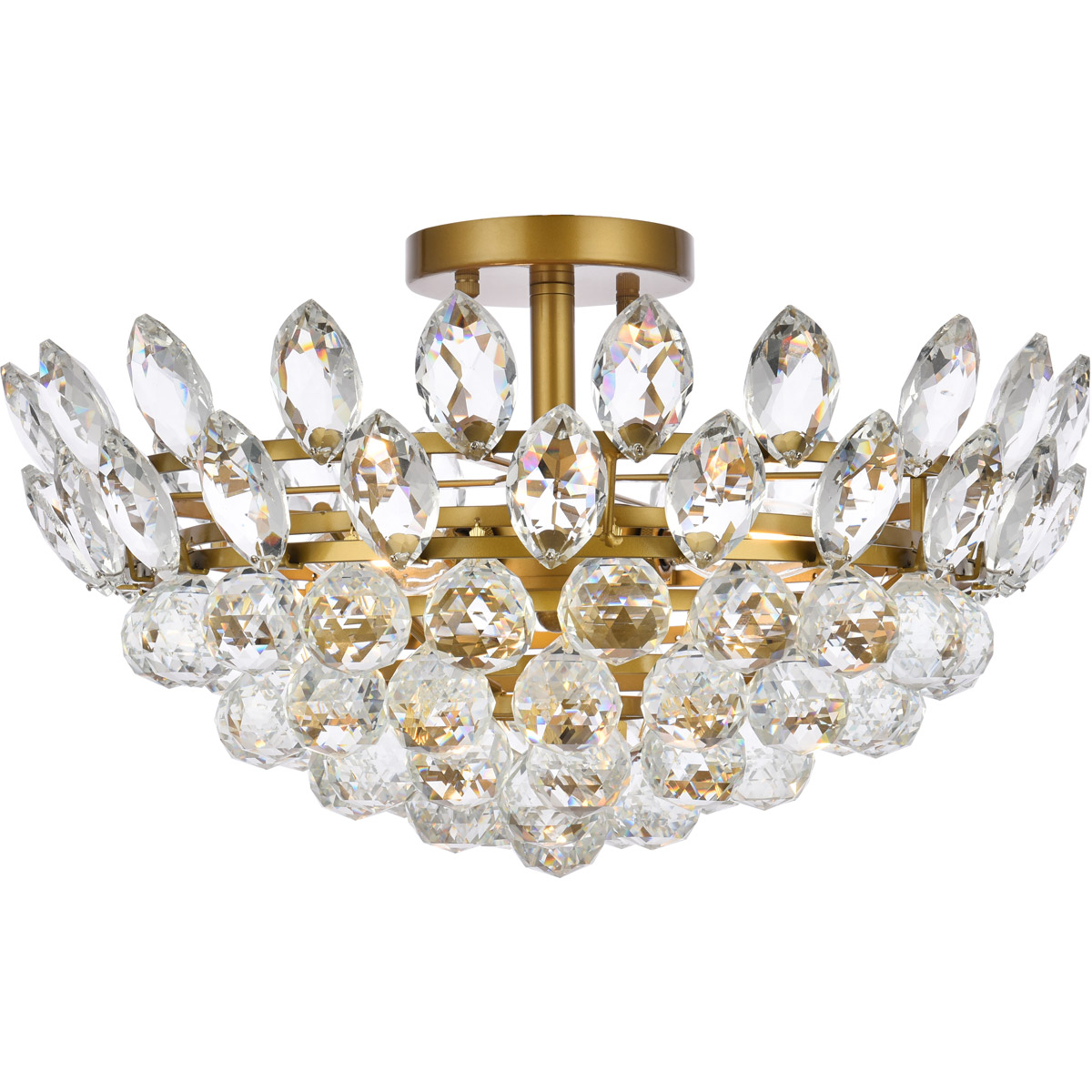 Emilia 5 Light 18 inch Brass Flush Mount Ceiling Light