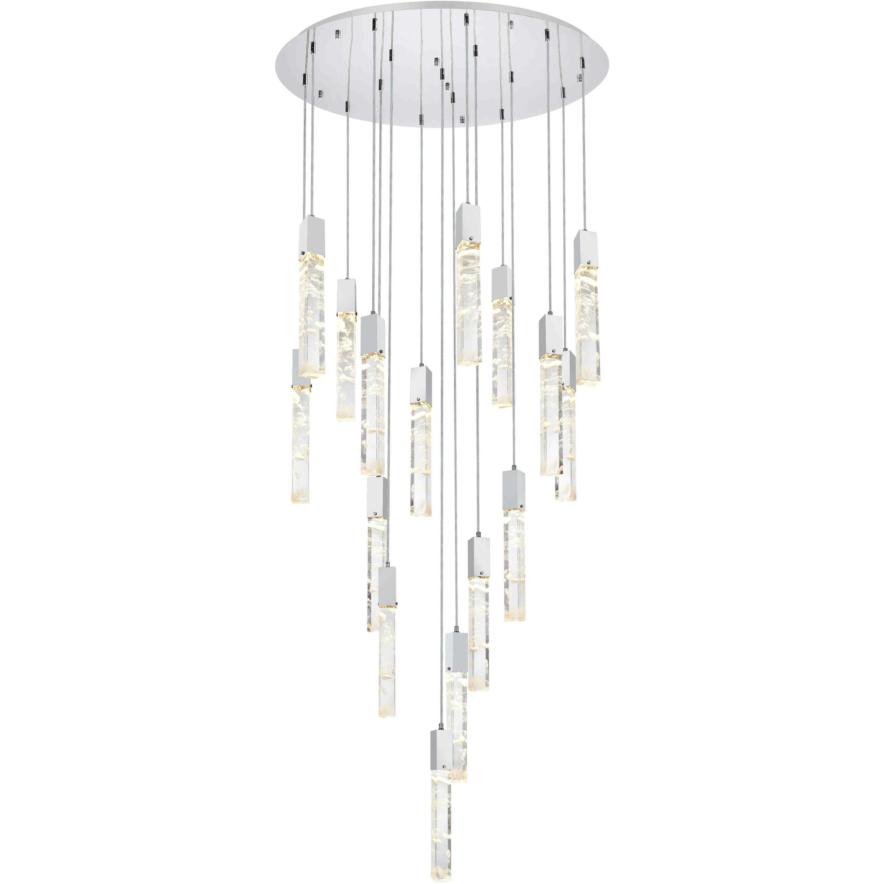 Aurora 16 Light 36 inch Chrome Chandelier Ceiling Light