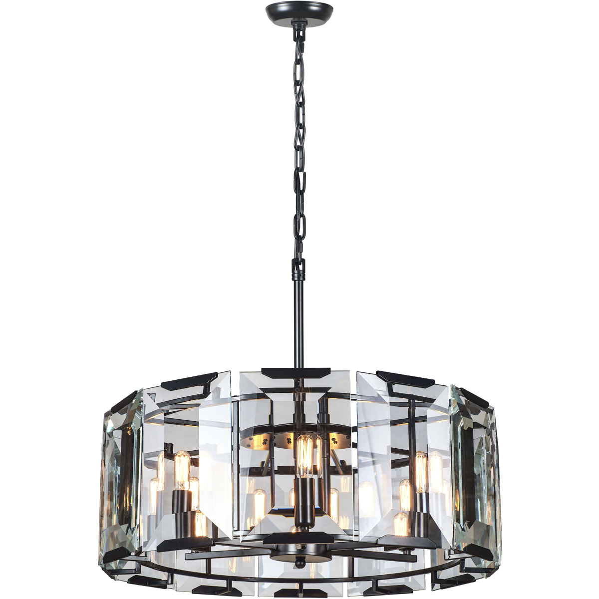 Monaco 6 Light 26 inch Flat Black Pendant Ceiling Light, Urban Classic