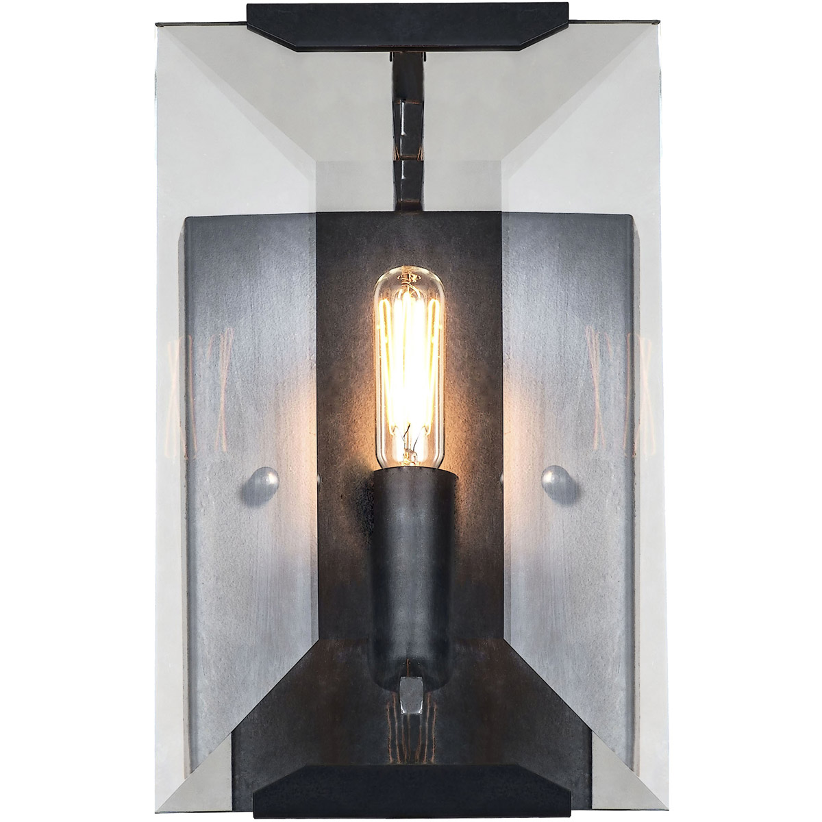 Monaco 1 Light 6 inch Flat Black Wall Sconce Wall Light, Urban Classic