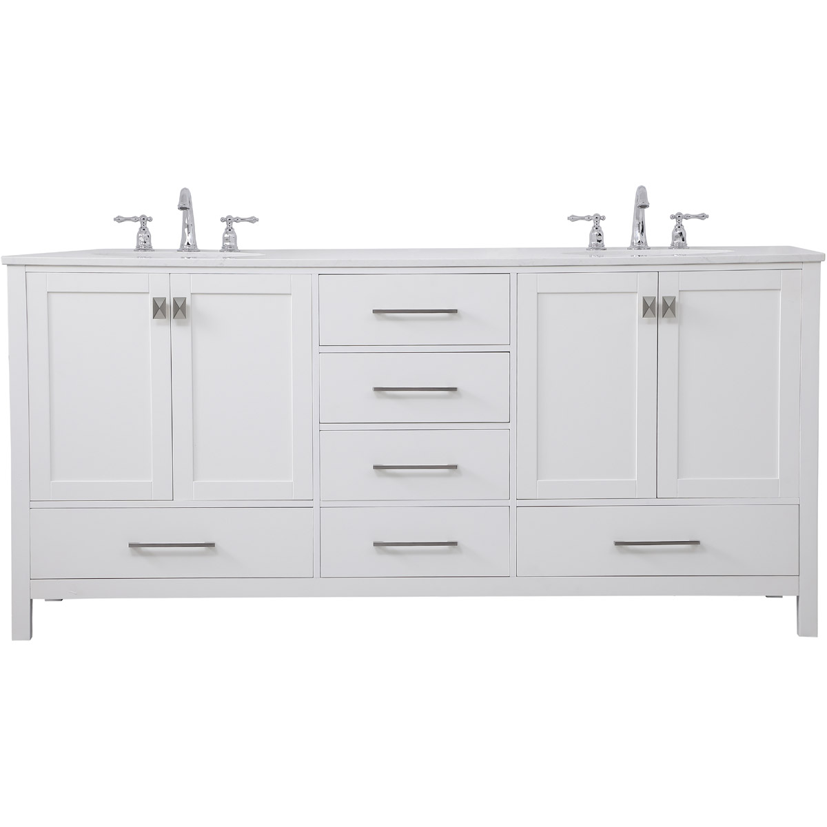 Irene 72 X 22 X 34 inch White Vanity Sink Set