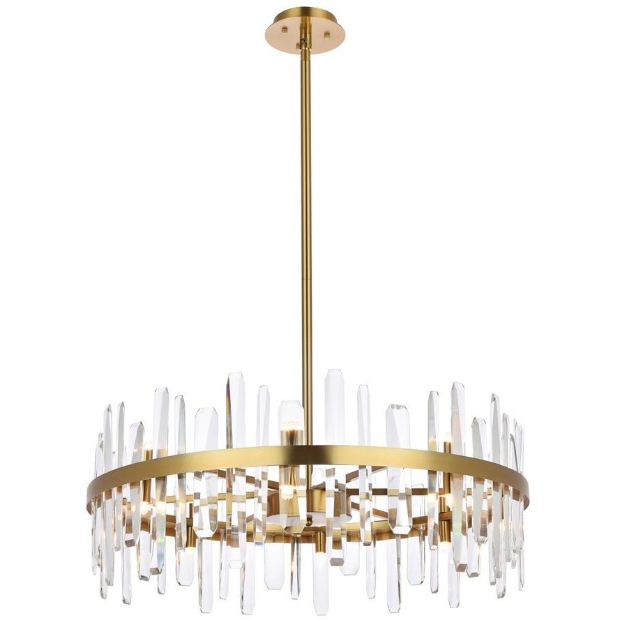 Serena 16 Light 32 inch Satin Gold Chandelier Ceiling Light