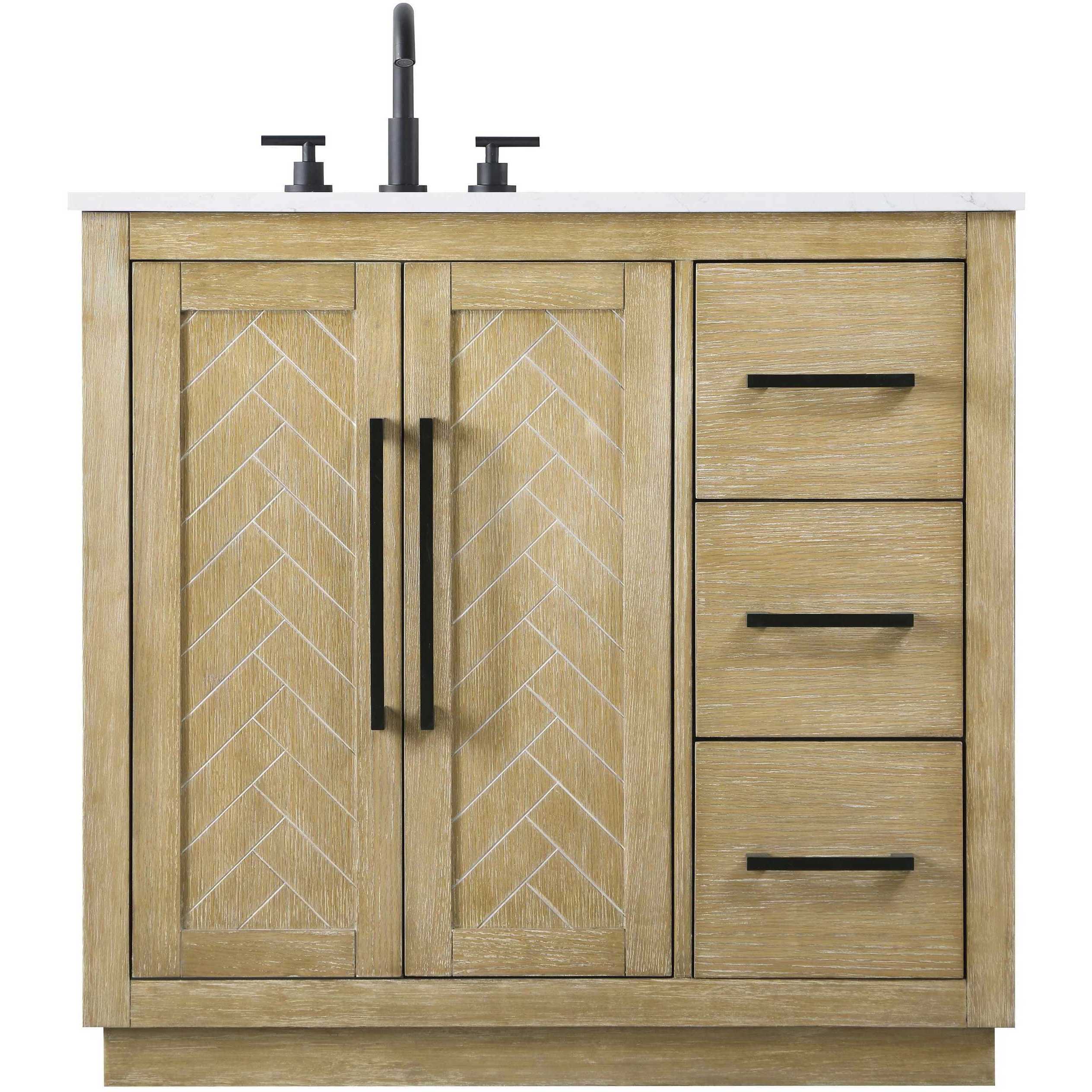 Chase 36 X 34 inch Linen Oak Bathroom Vanity Cabinet